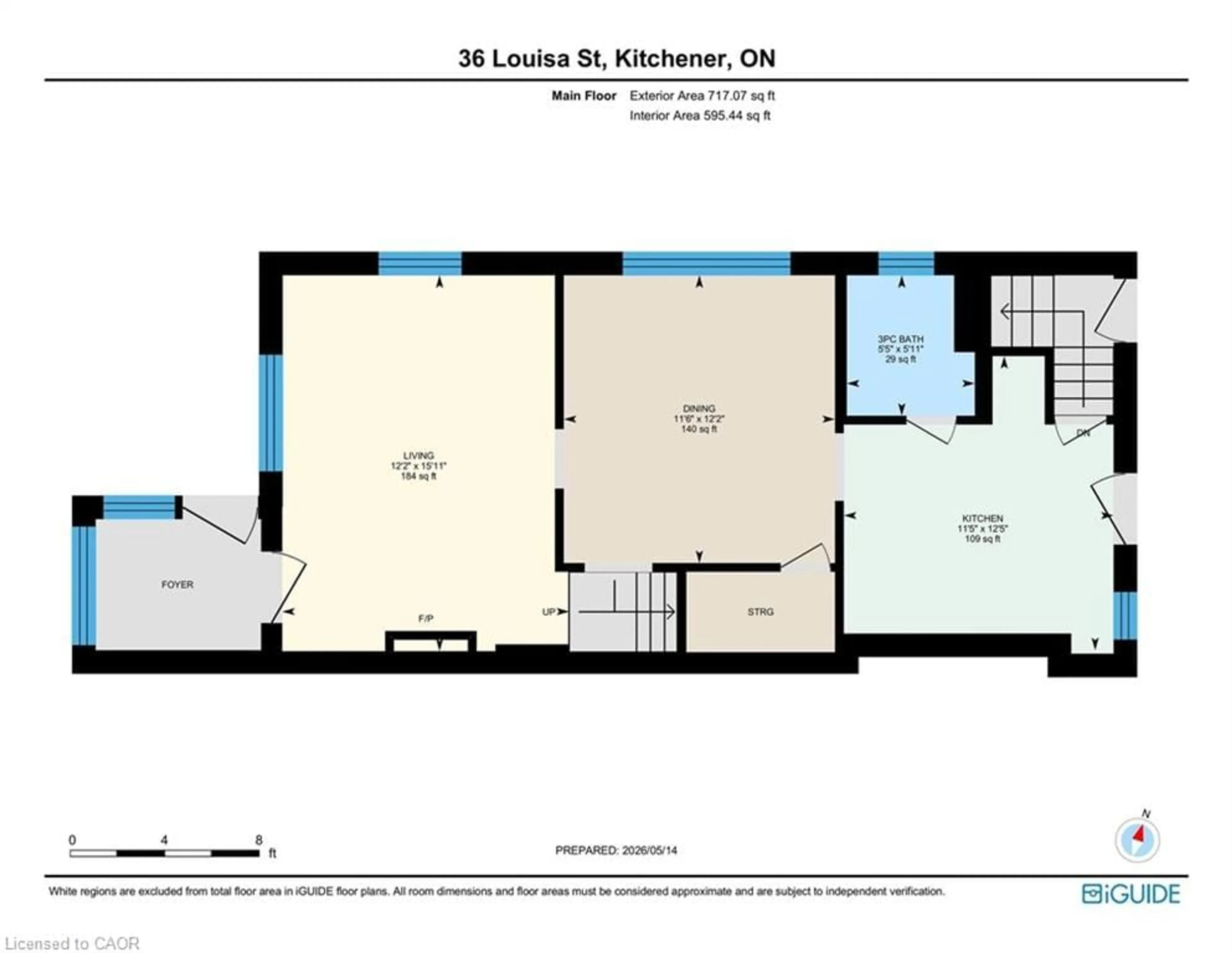 Floor plan for 36 Louisa St, Kitchener Ontario N2H 5L8