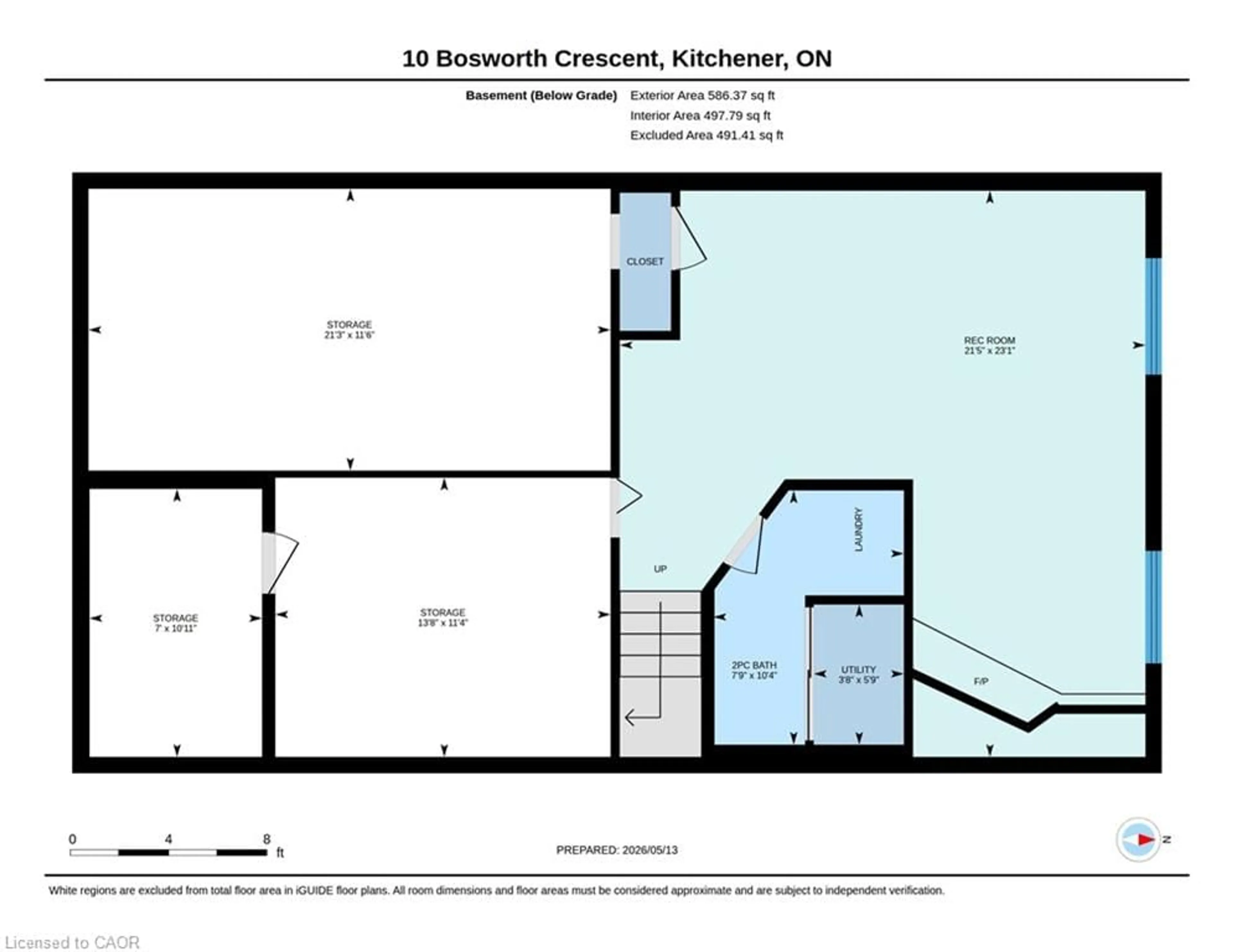 Floor plan for 10 Bosworth Cres, Kitchener Ontario N2E 1Z1