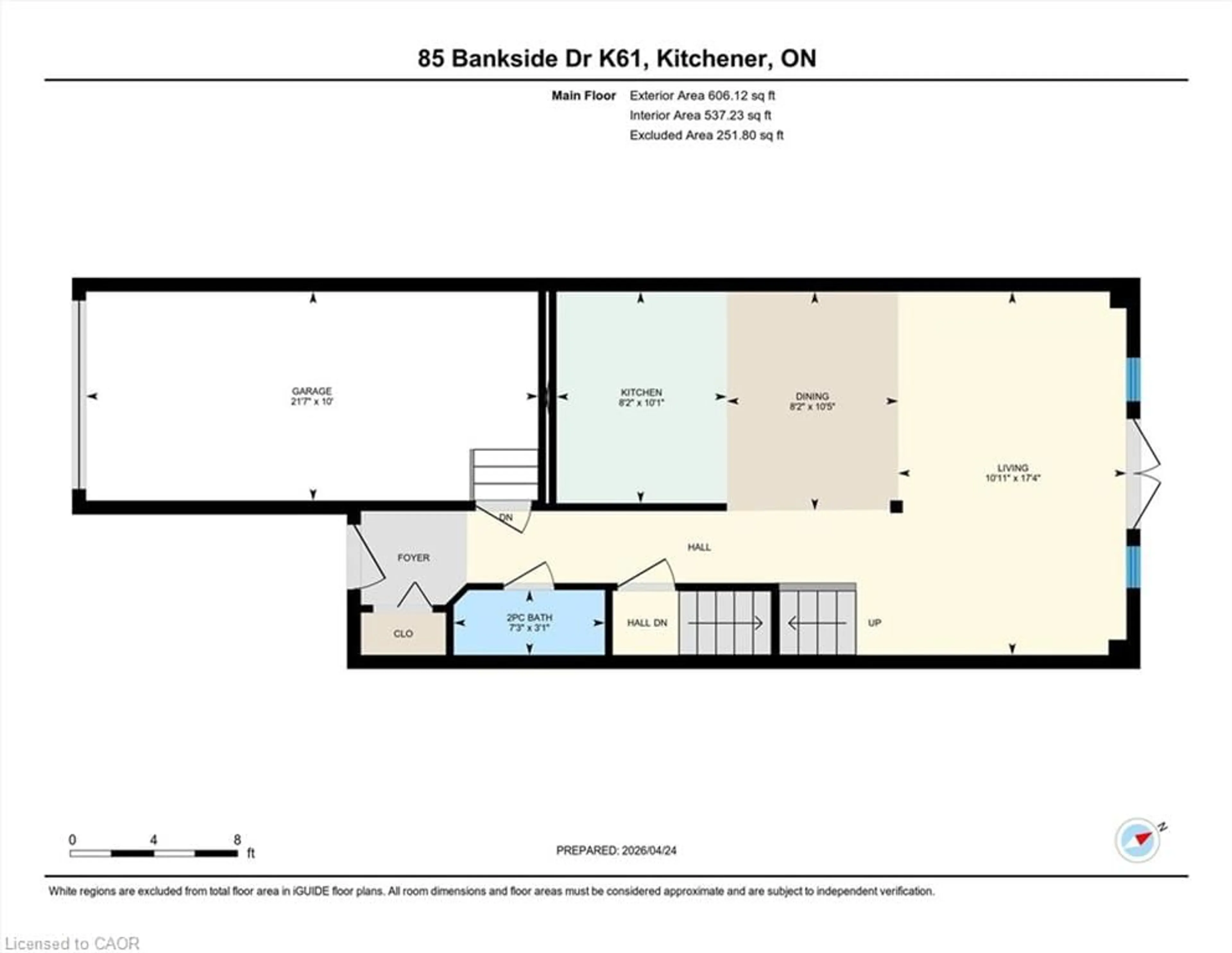 Floor plan for 85 Bankside Dr #K61, Kitchener Ontario N2N 3M4