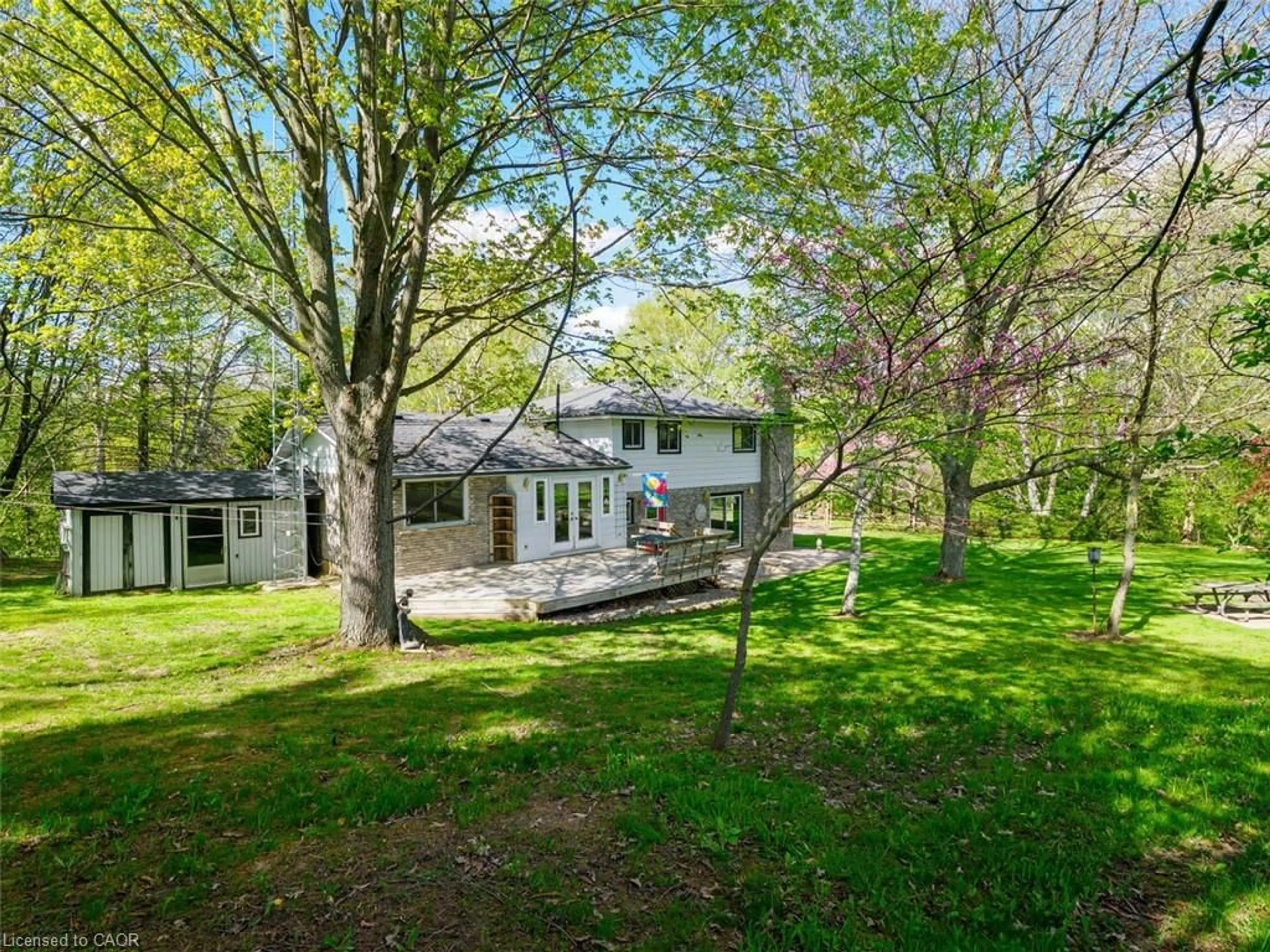 A pic from outside/outdoor area/front of a property/back of a property/a pic from drone, forest/trees view for 1018 Conc 14 Townsend, Simcoe Ontario N3Y 4K3