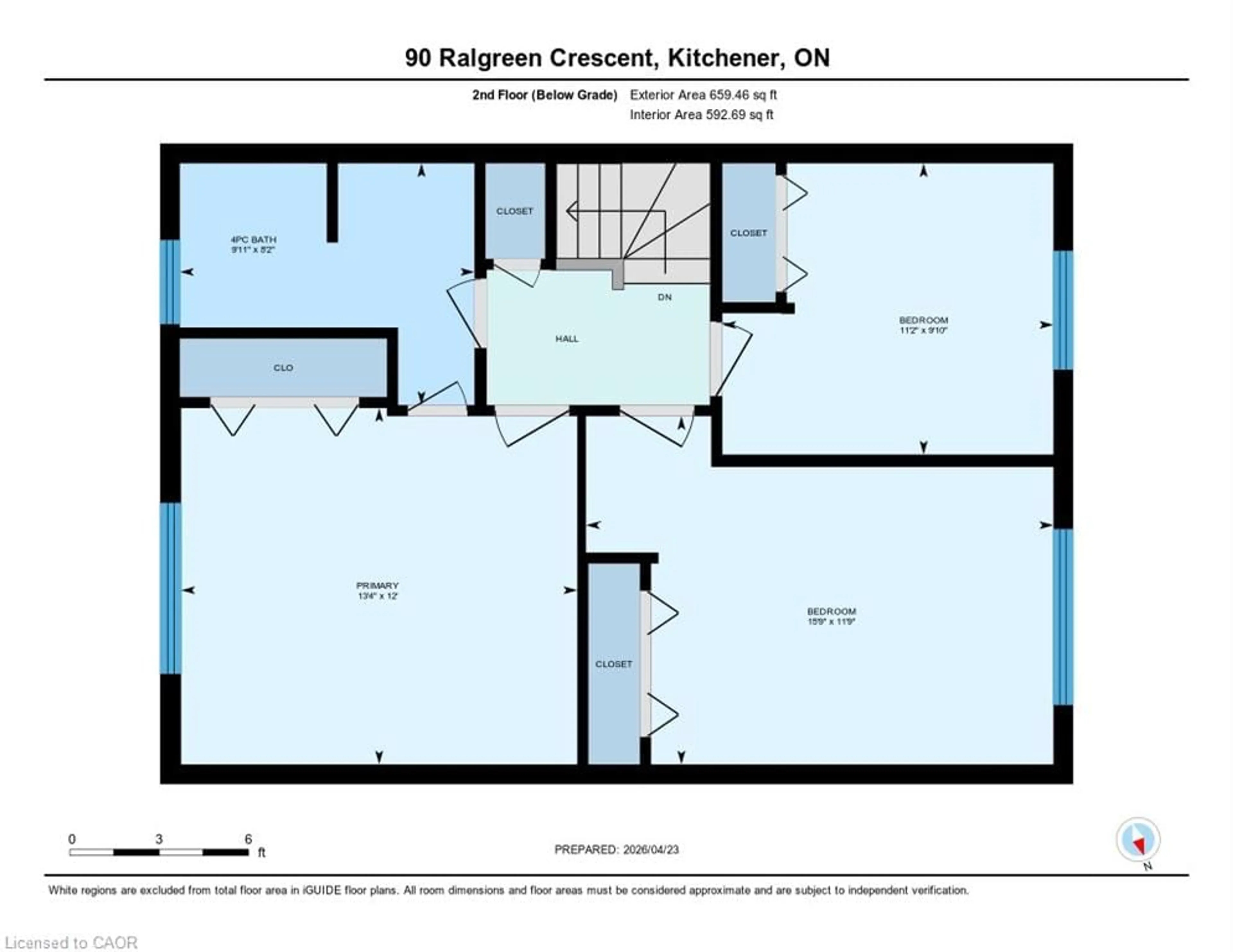 Floor plan for 90 Ralgreen Cres, Kitchener Ontario N2M 1T9