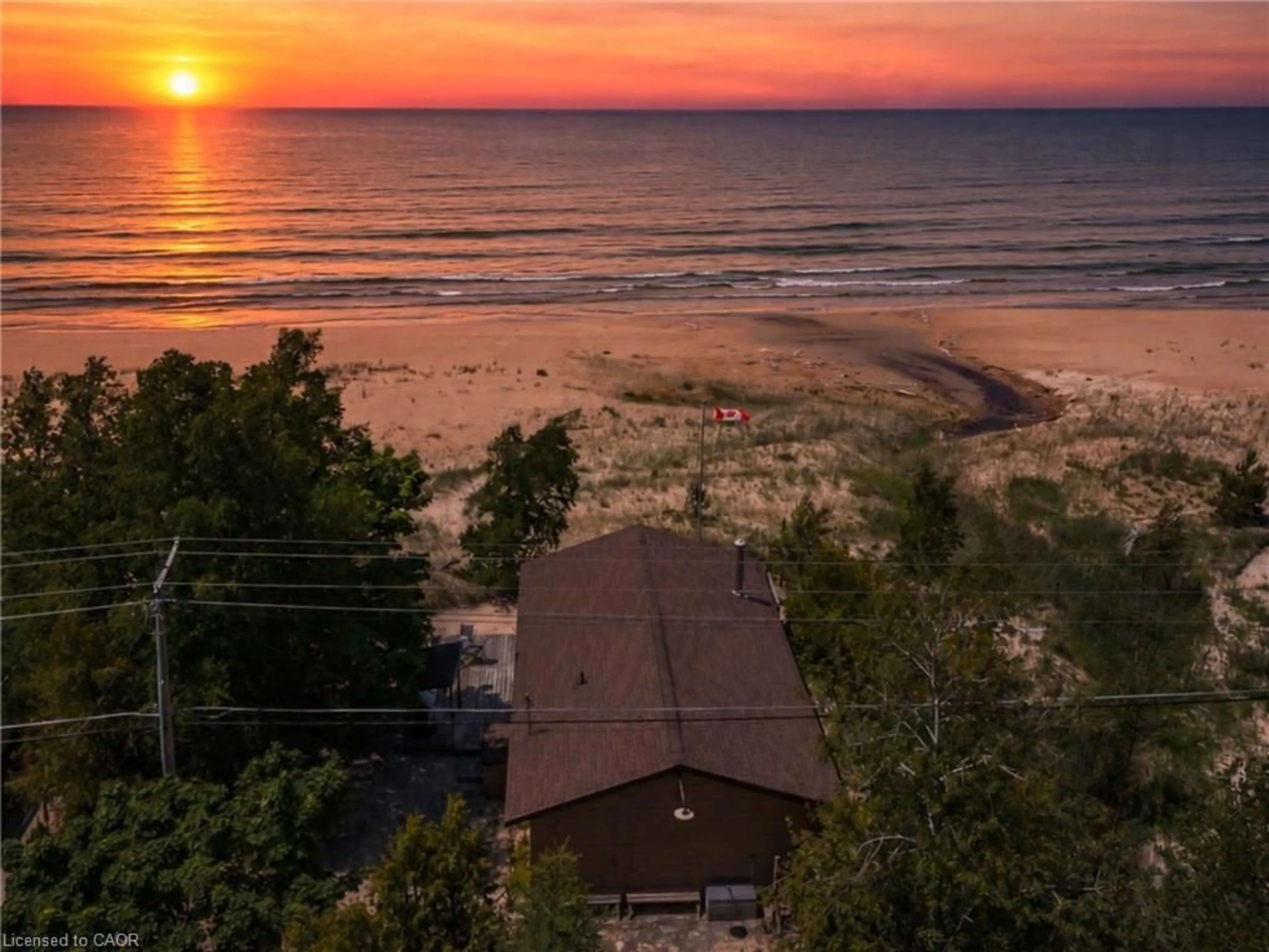 A pic from outside/outdoor area/front of a property/back of a property/a pic from drone, water/lake/river/ocean view for 64 20th St, Saugeen Indian Reserve Ontario N0H 2L0