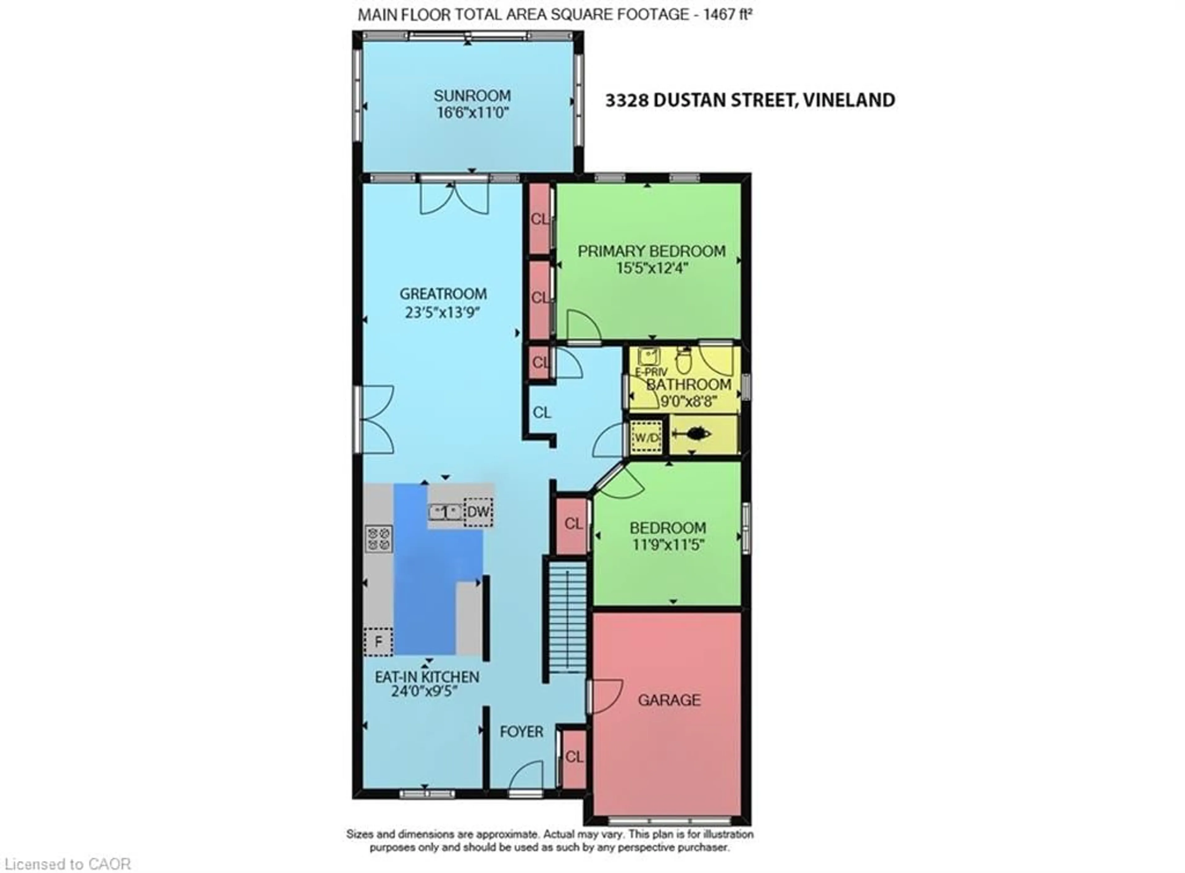 Floor plan for 3328 Dustan St, Vineland Ontario L0R 2E0