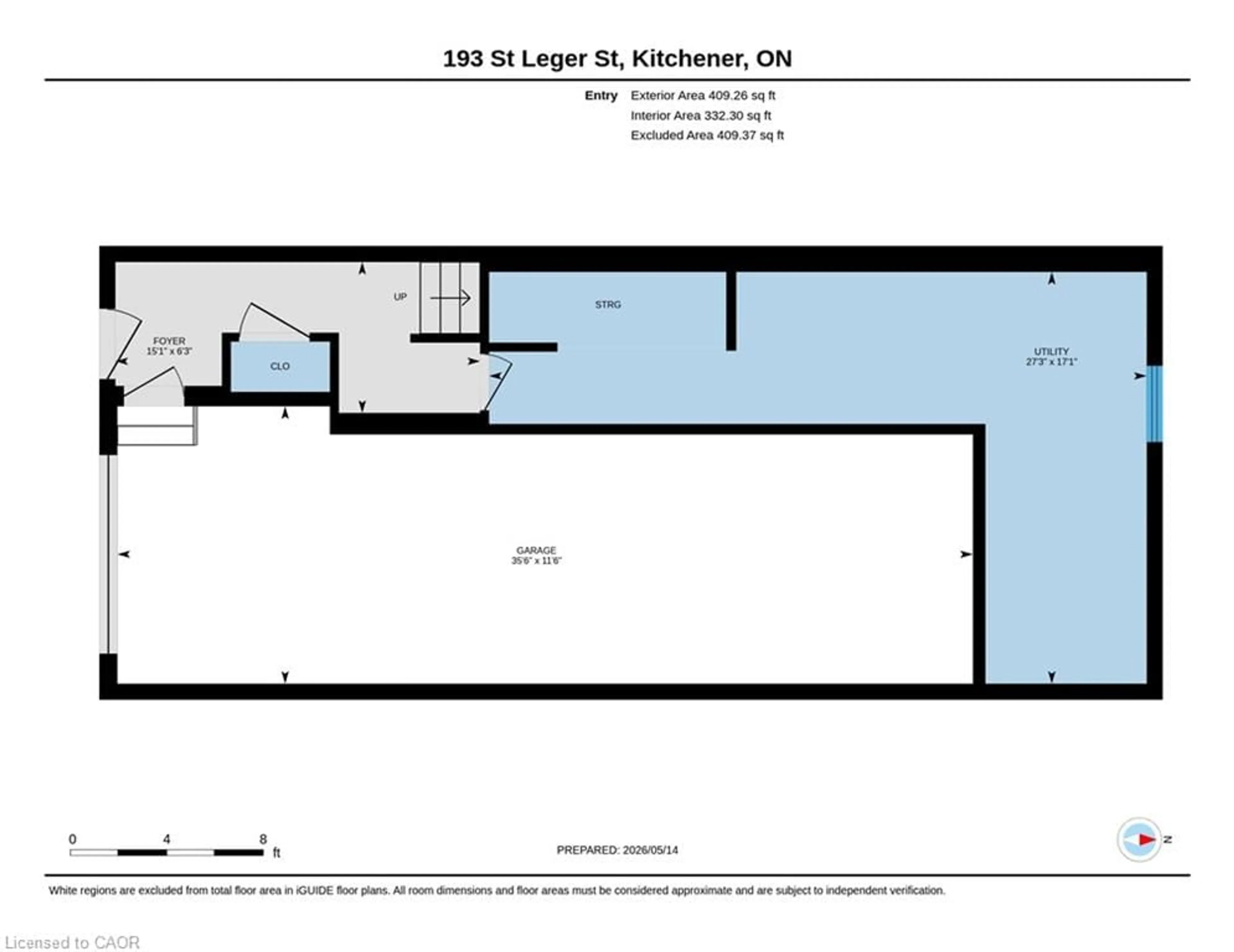 Floor plan for 193 St. Leger St, Kitchener Ontario N2H 0B3