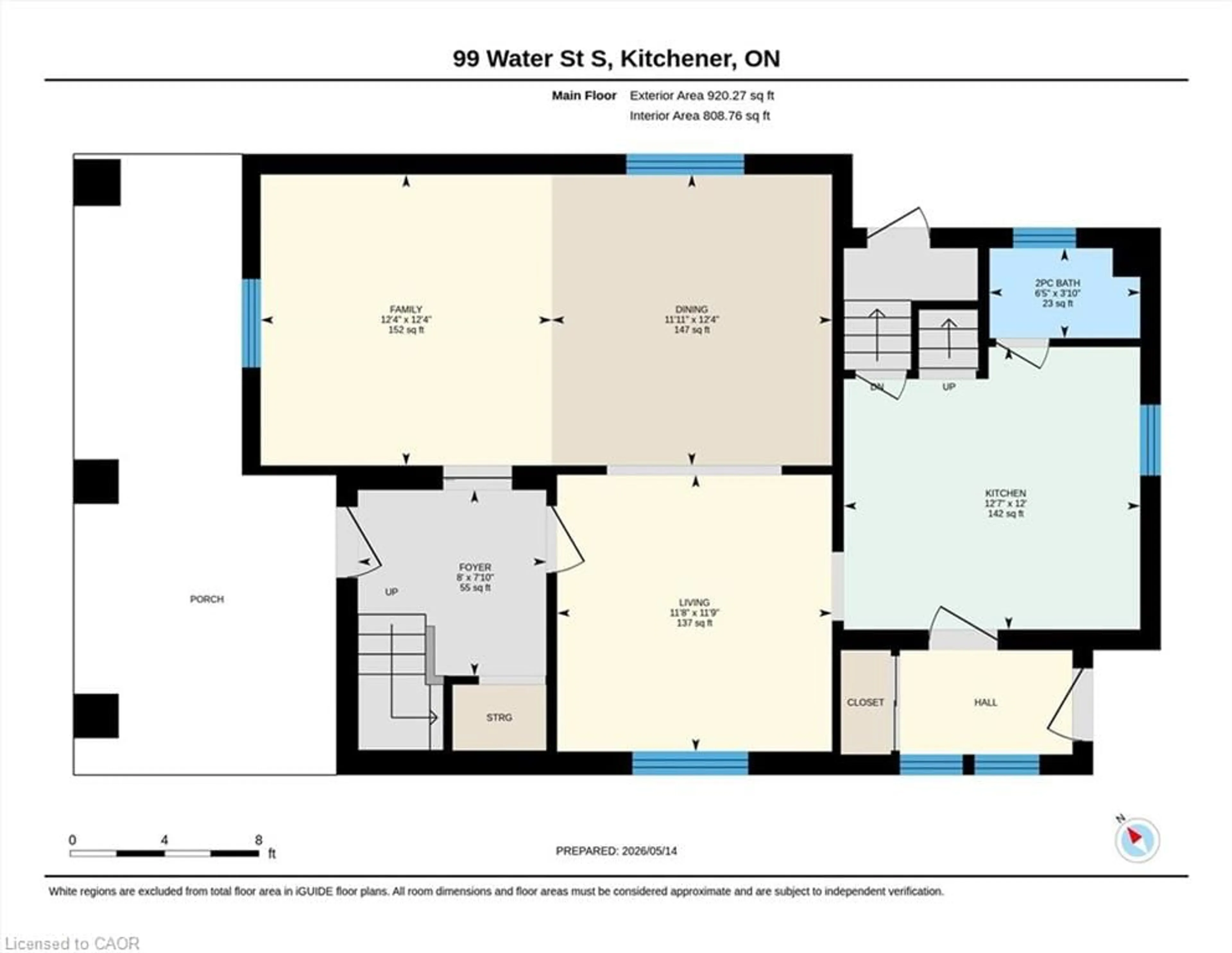 Floor plan for 99 Water St, Kitchener Ontario N2G 1Z4