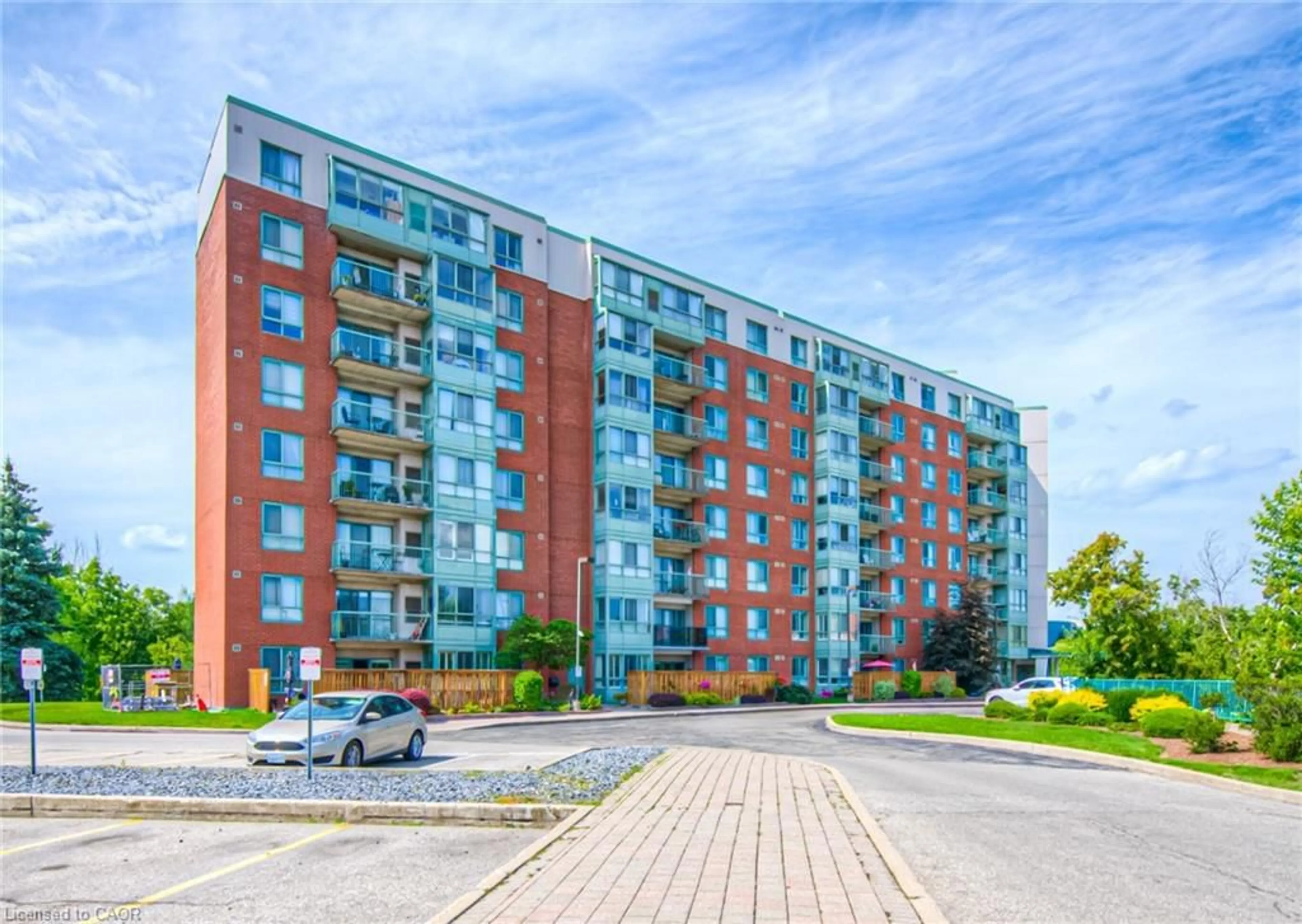 A pic from outside/outdoor area/front of a property/back of a property/a pic from drone, street for 30 Blue Springs Dr #610, Waterloo Ontario N2J 4T2