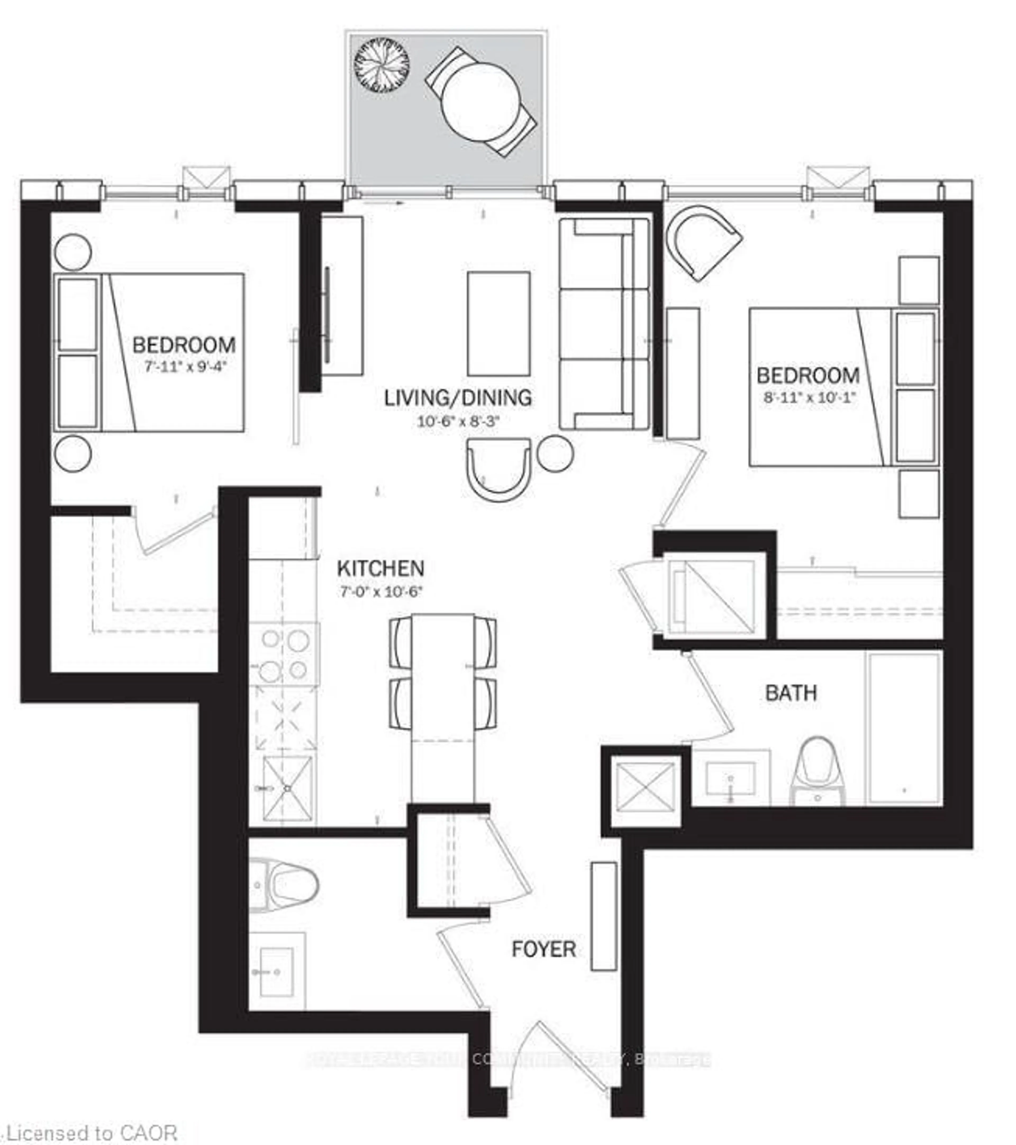 Floor plan for 1808 St Clair Ave #216, Toronto Ontario M6N 0C1