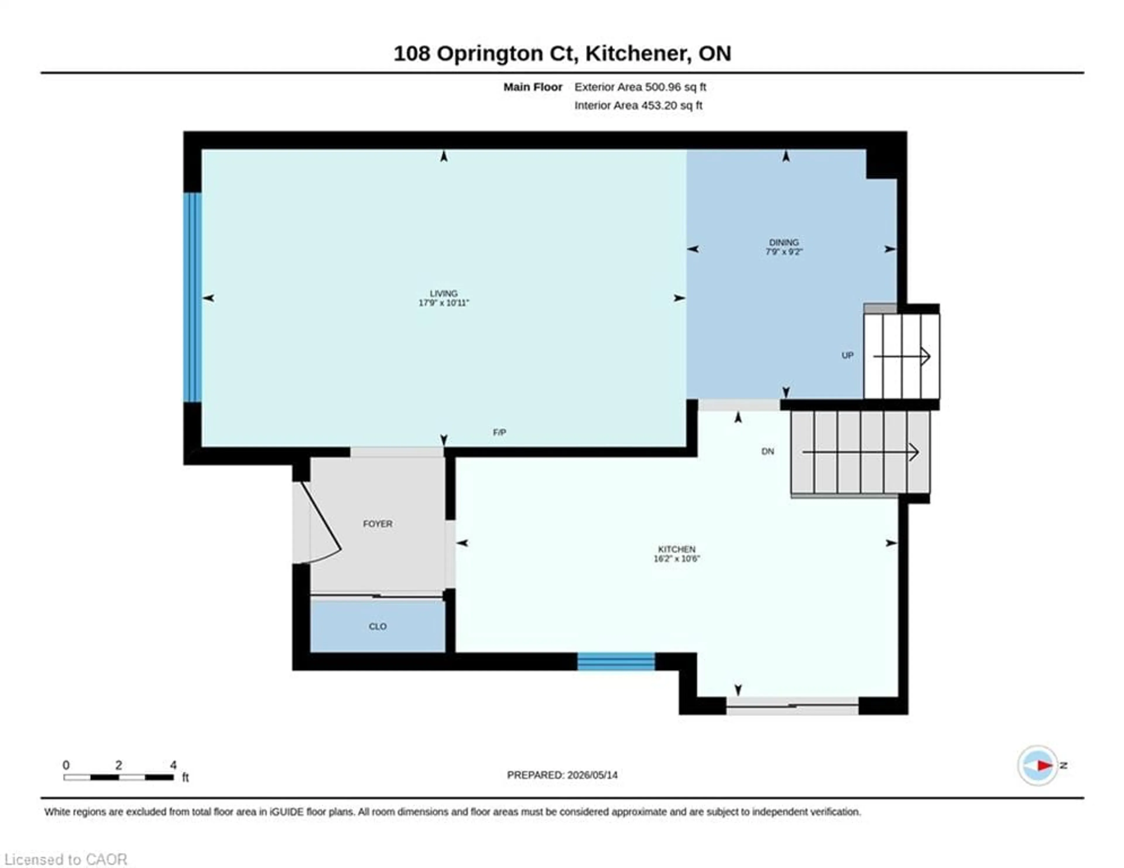 Floor plan for 108 Oprington Crt, Kitchener Ontario N2N 3E1