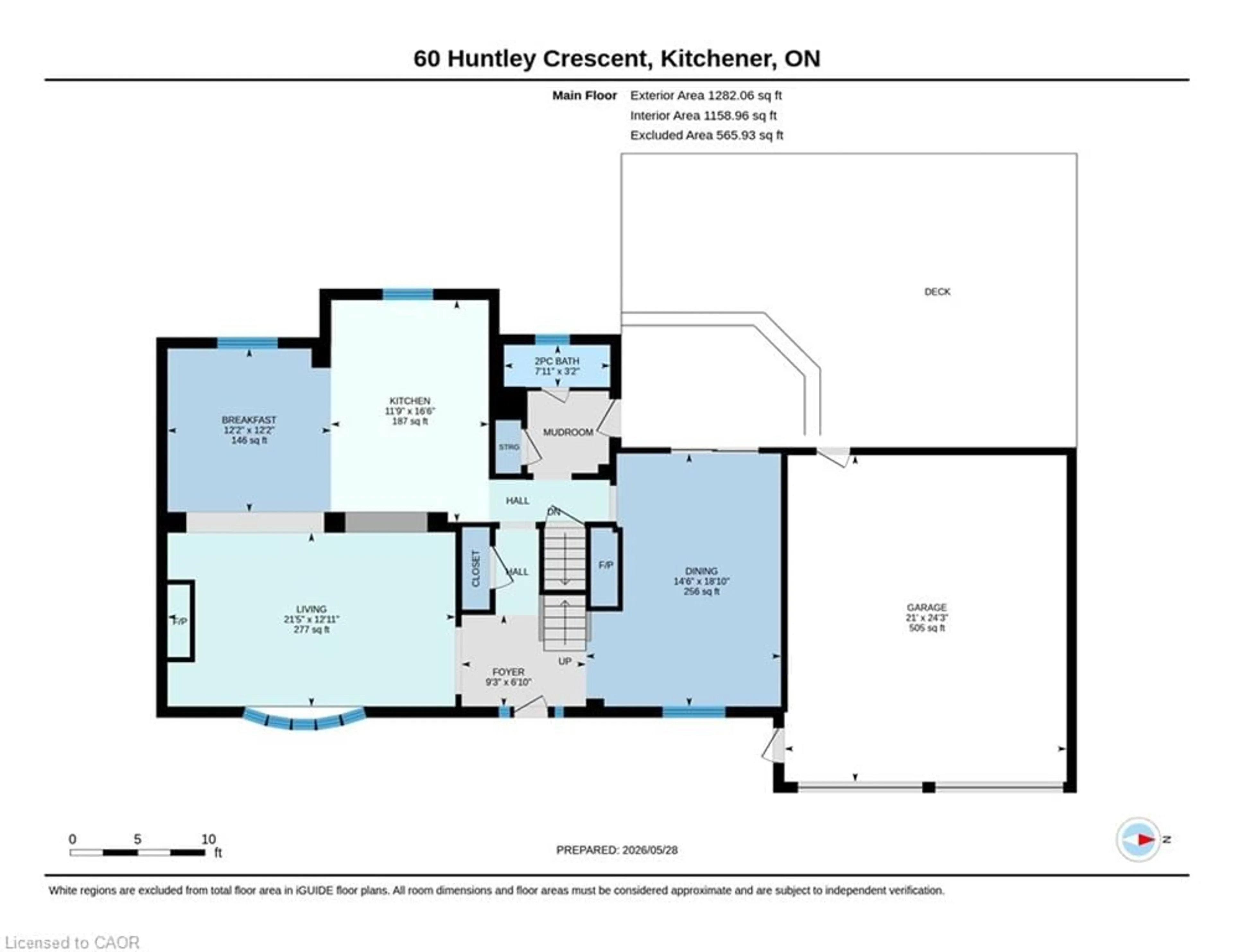 Floor plan for 60 Huntley Cres, Kitchener Ontario N2M 2R3