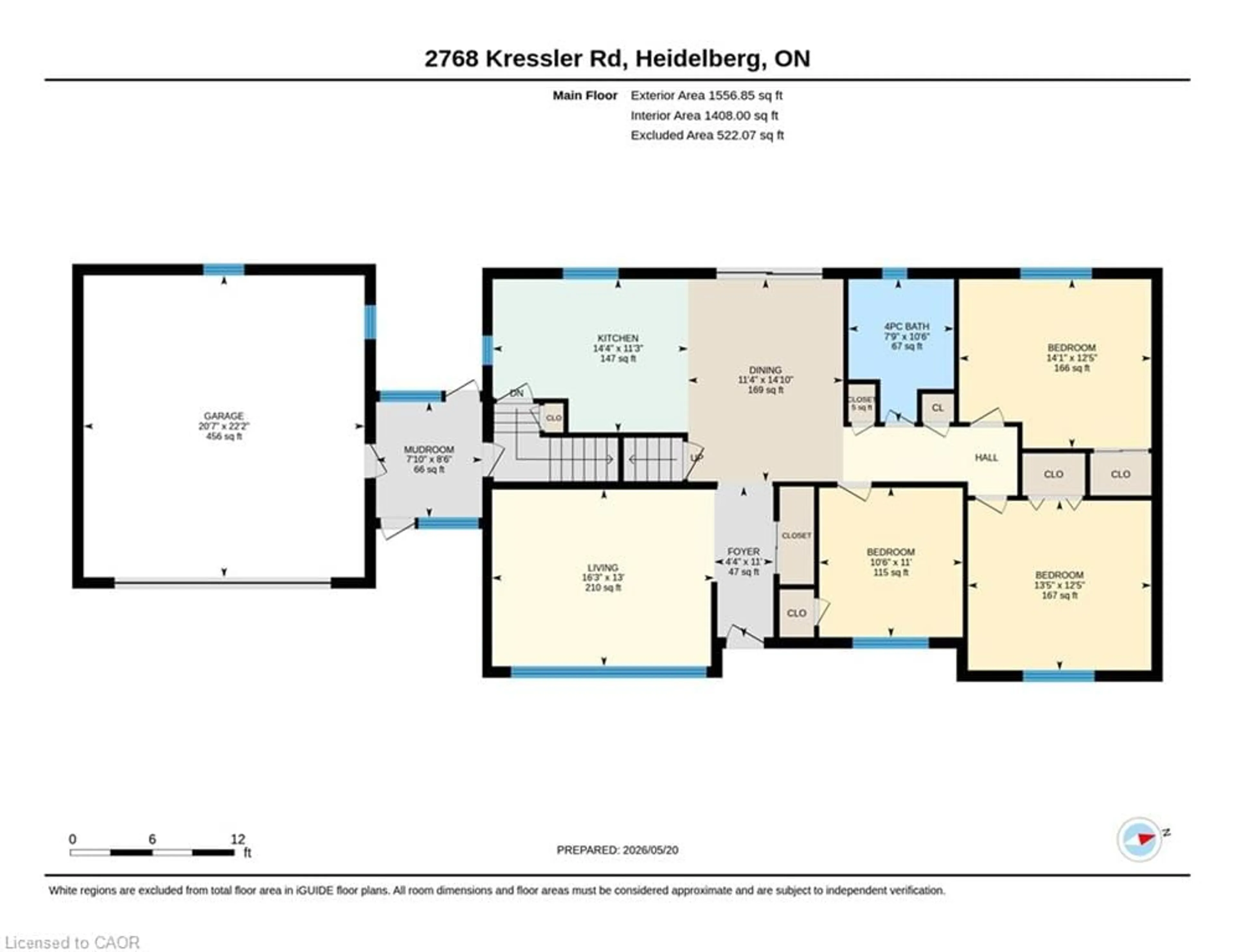 Floor plan for 2768 Kressler Rd, Heidelberg Ontario N0B 2M1