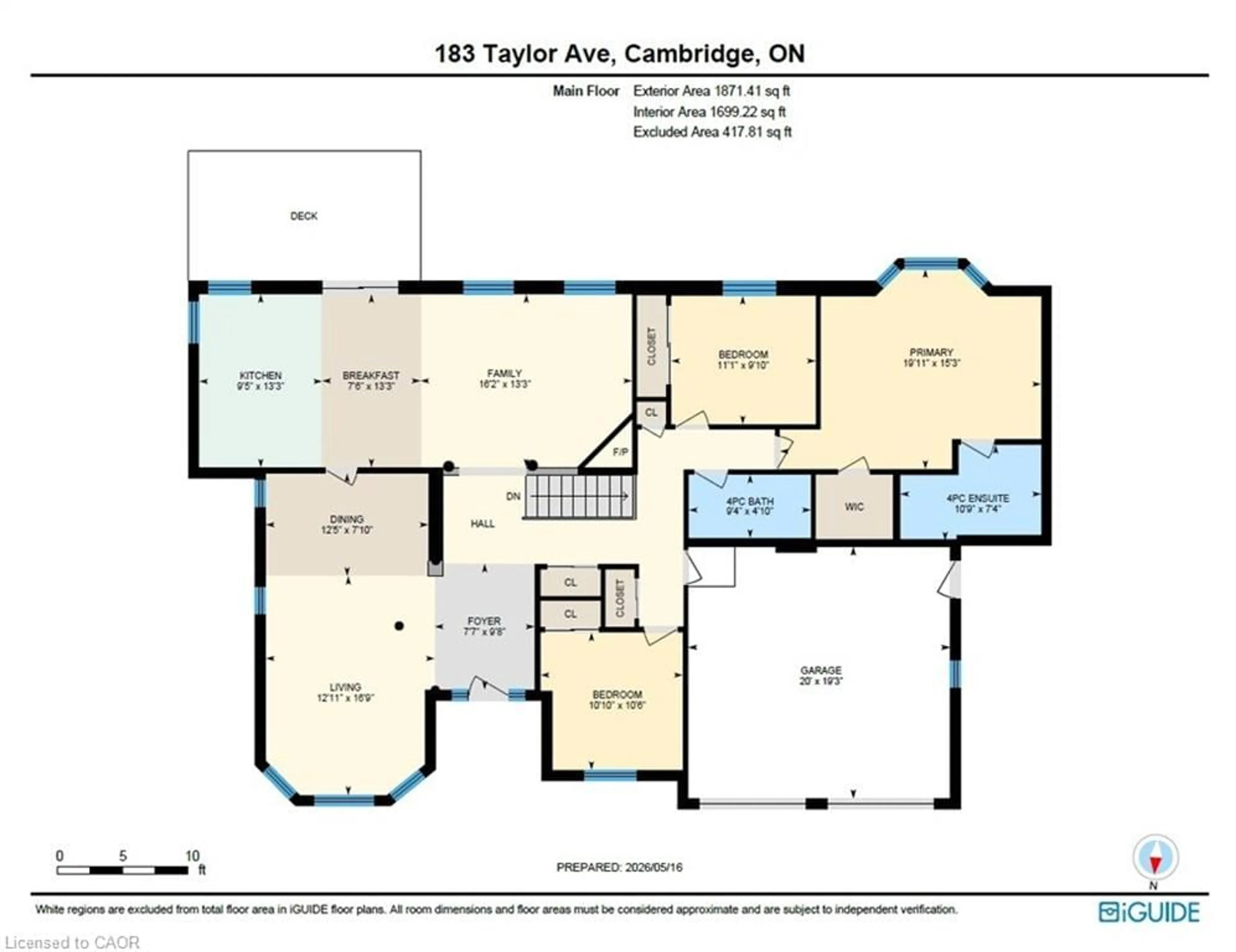 Floor plan for 183 Taylor Avenue A, Cambridge Ontario N1R 8H9