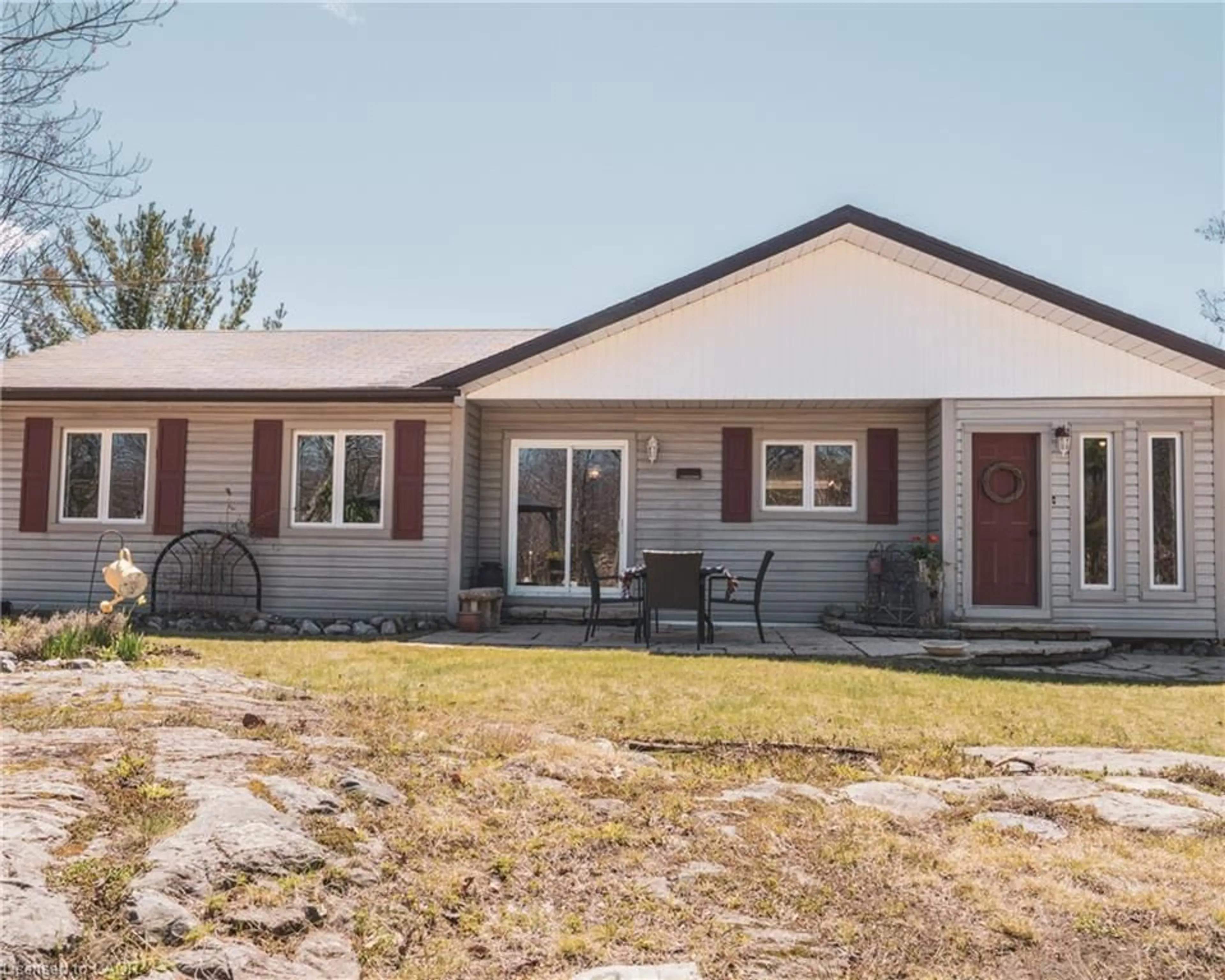 Home with vinyl exterior material, street for 449 Clear Lake Dr, Espanola Ontario P5E 1N6
