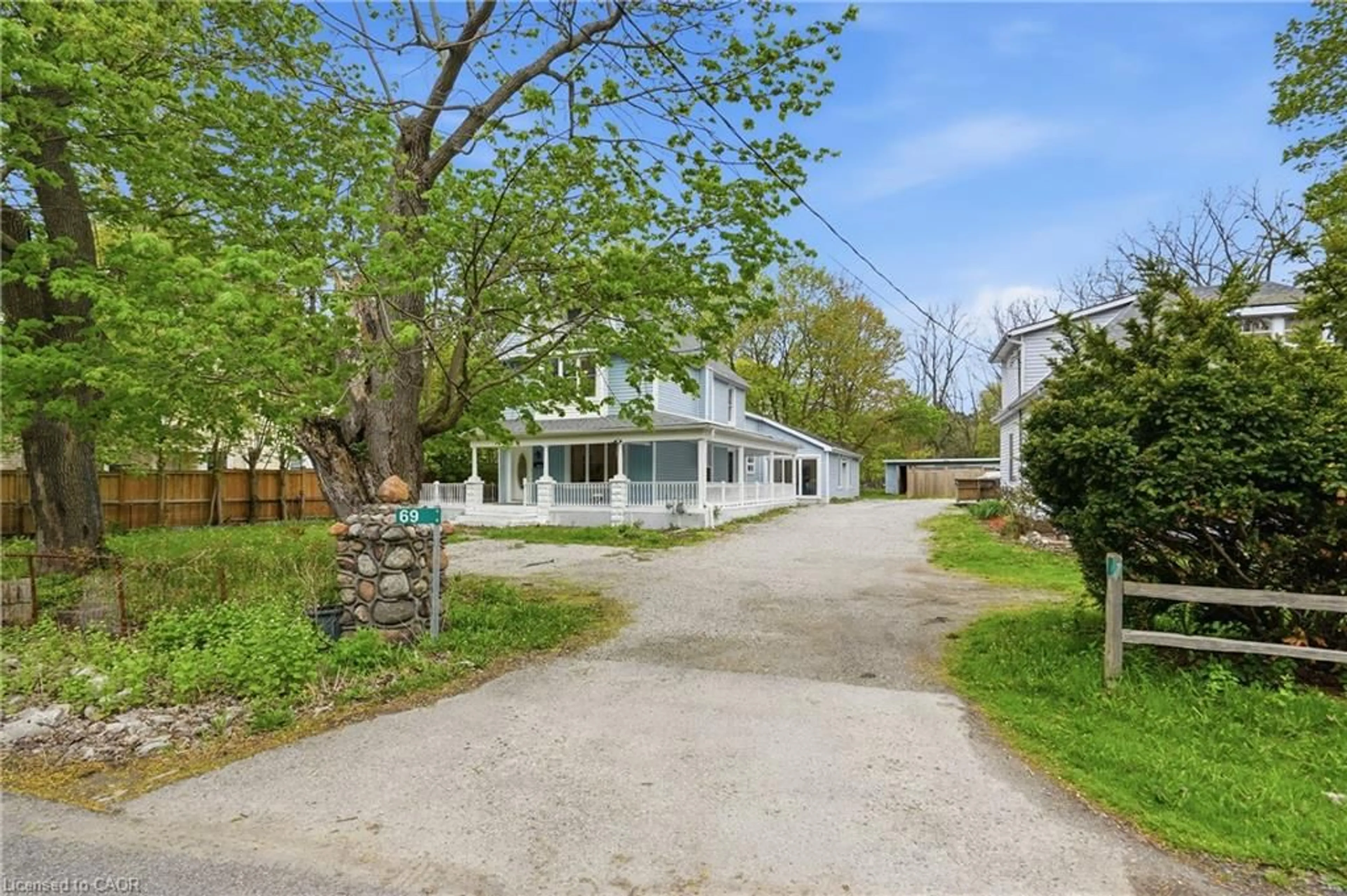 A pic from outside/outdoor area/front of a property/back of a property/a pic from drone, street for 69 Highway 8, Dundas Ontario L9H 4V1