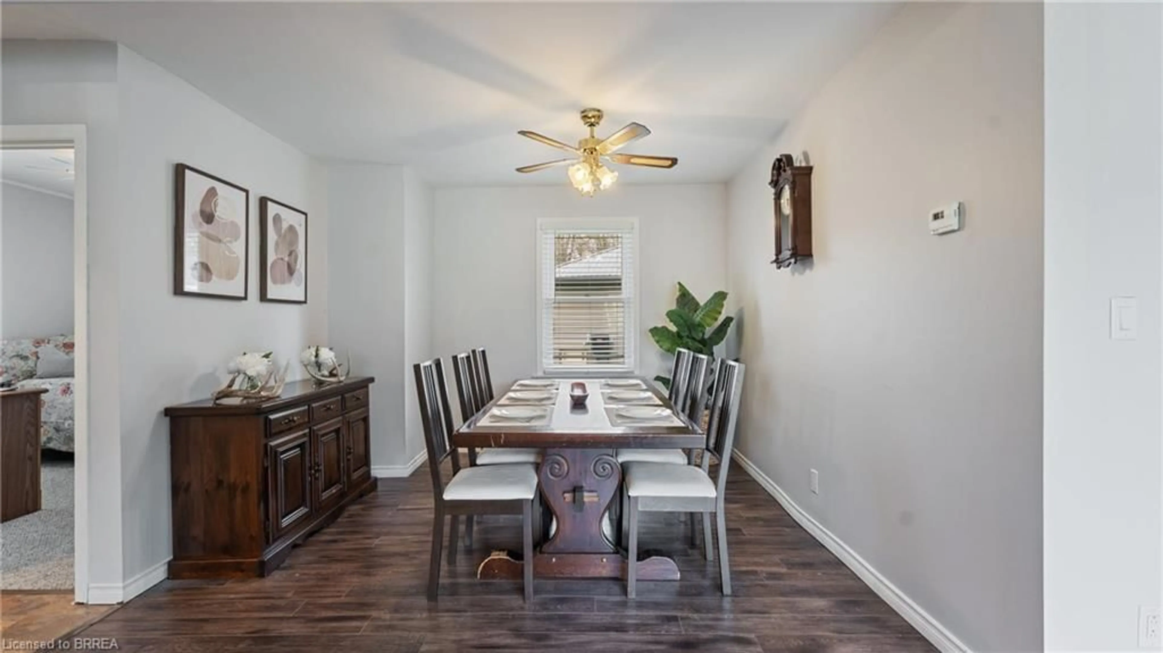 Dining room, wood/laminate floor for 303 Cedar Dr, Turkey Point Ontario N0E 1T0