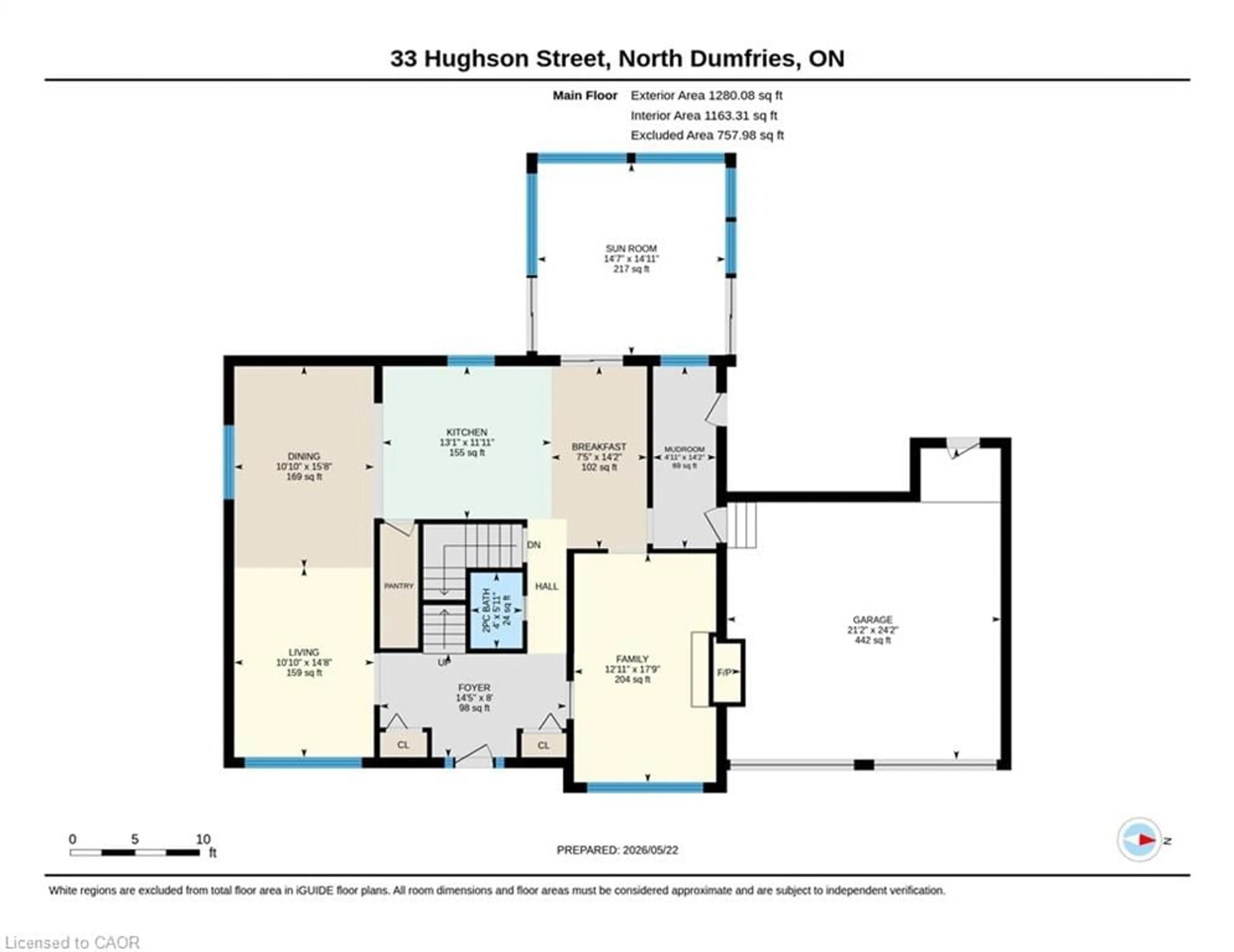 Floor plan for 33 Hughson St, Branchton Ontario N0B 1L0