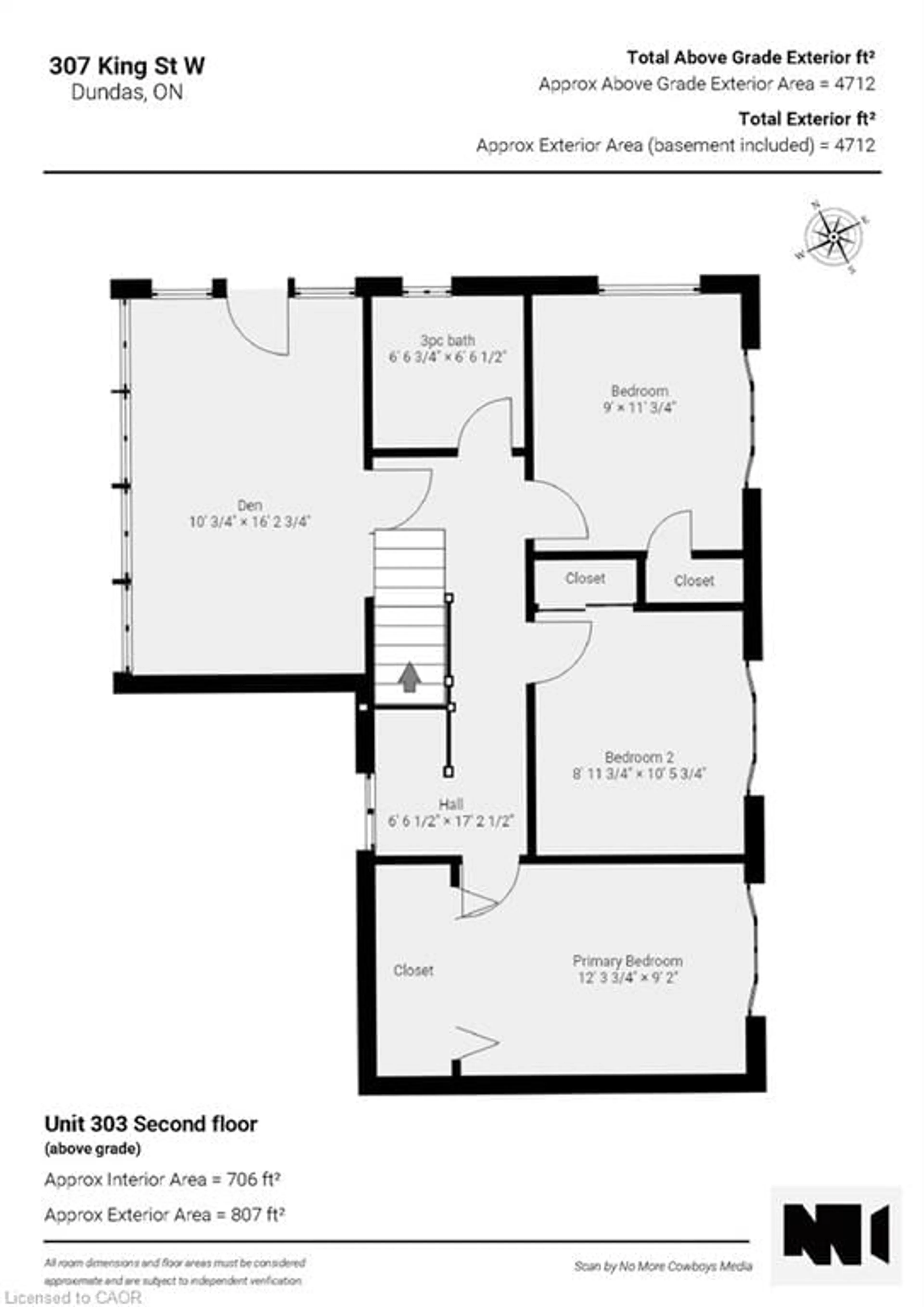 Floor plan for 303-307 King St, Dundas Ontario L9H 1W3