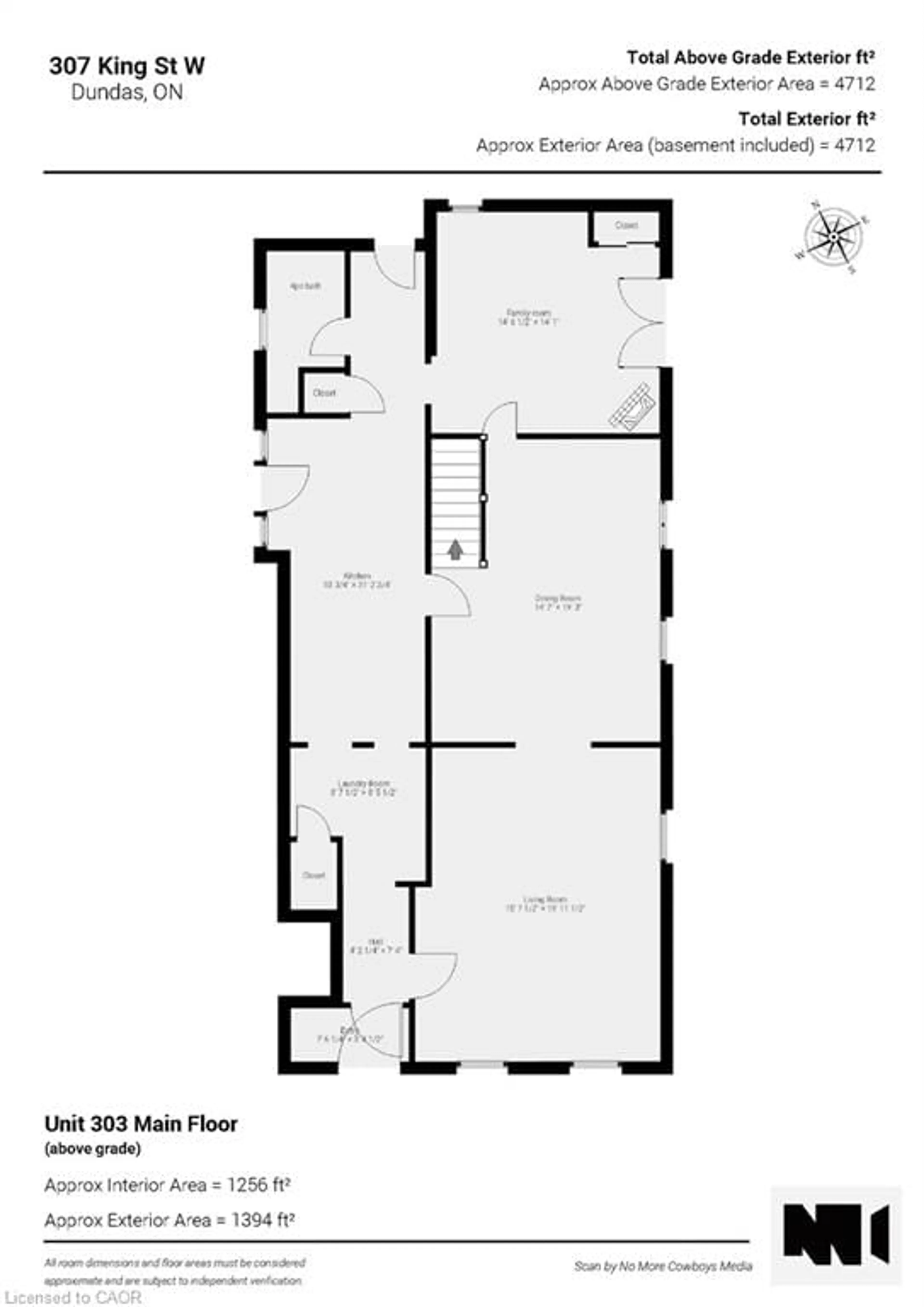 Floor plan for 303-307 King St, Dundas Ontario L9H 1W3