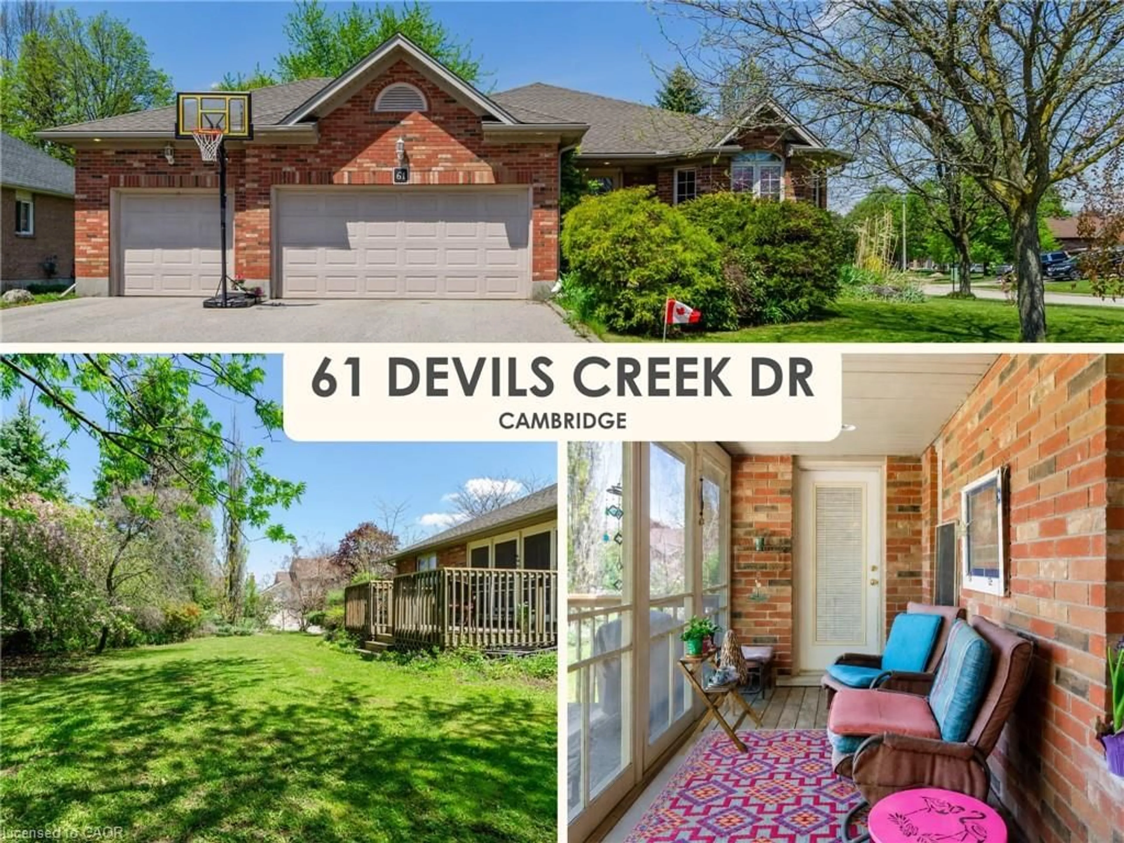 A pic from outside/outdoor area/front of a property/back of a property/a pic from drone, street for 61 Devils Creek Dr, Cambridge Ontario N1S 4Y3