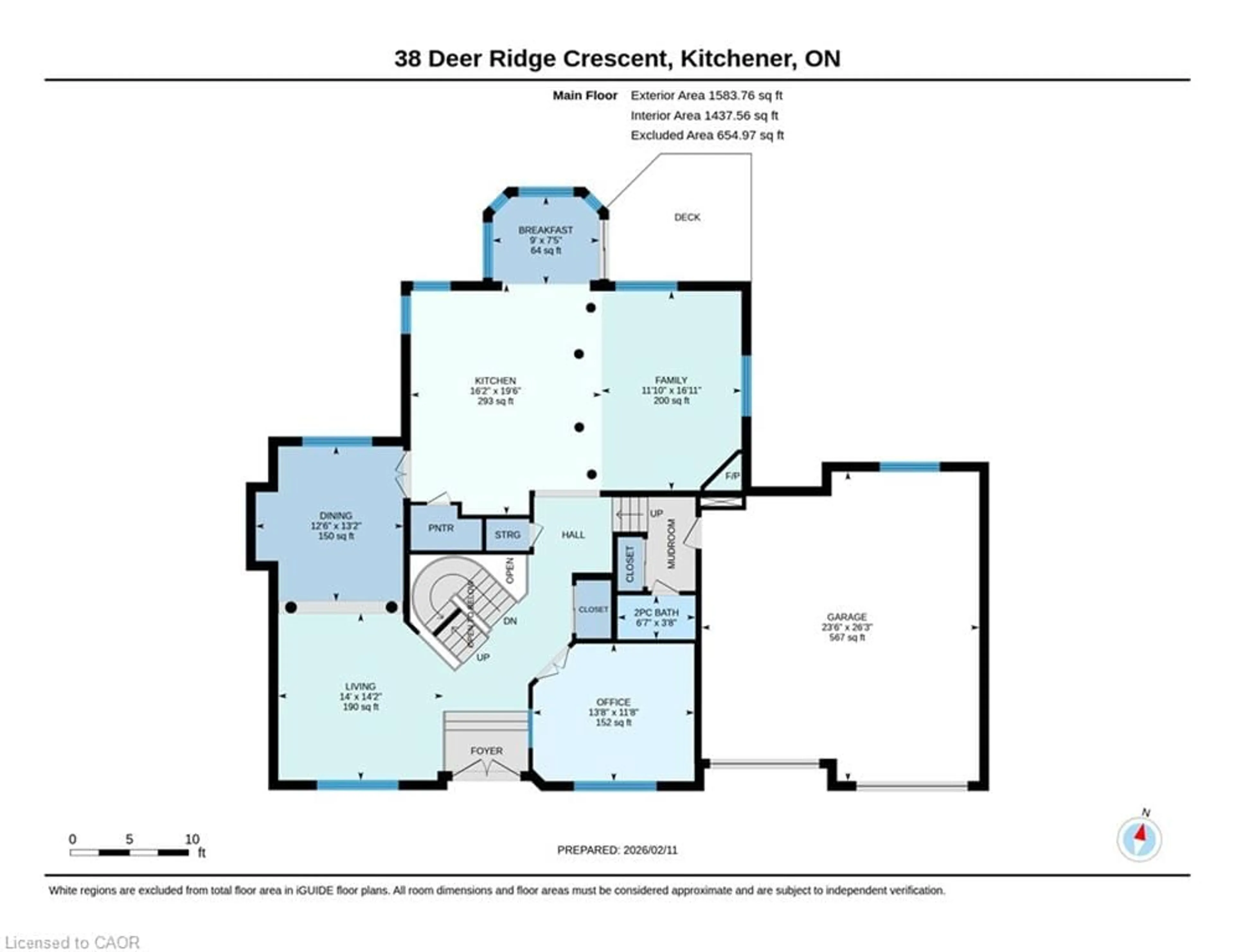 Floor plan for 38 Deer Ridge Cres, Kitchener Ontario N2P 2L3