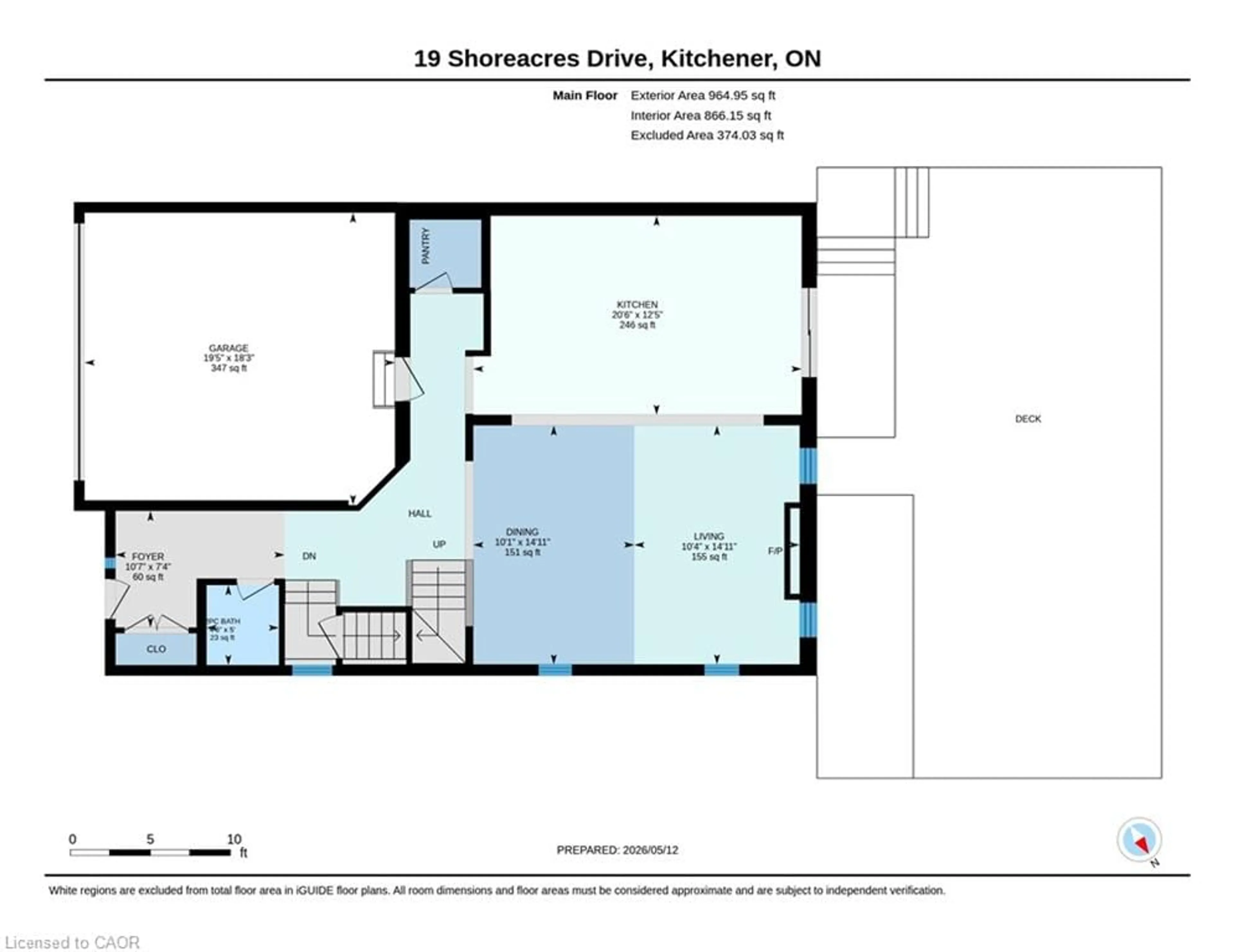 Floor plan for 19 Shoreacres Dr, Kitchener Ontario N2R 0K7