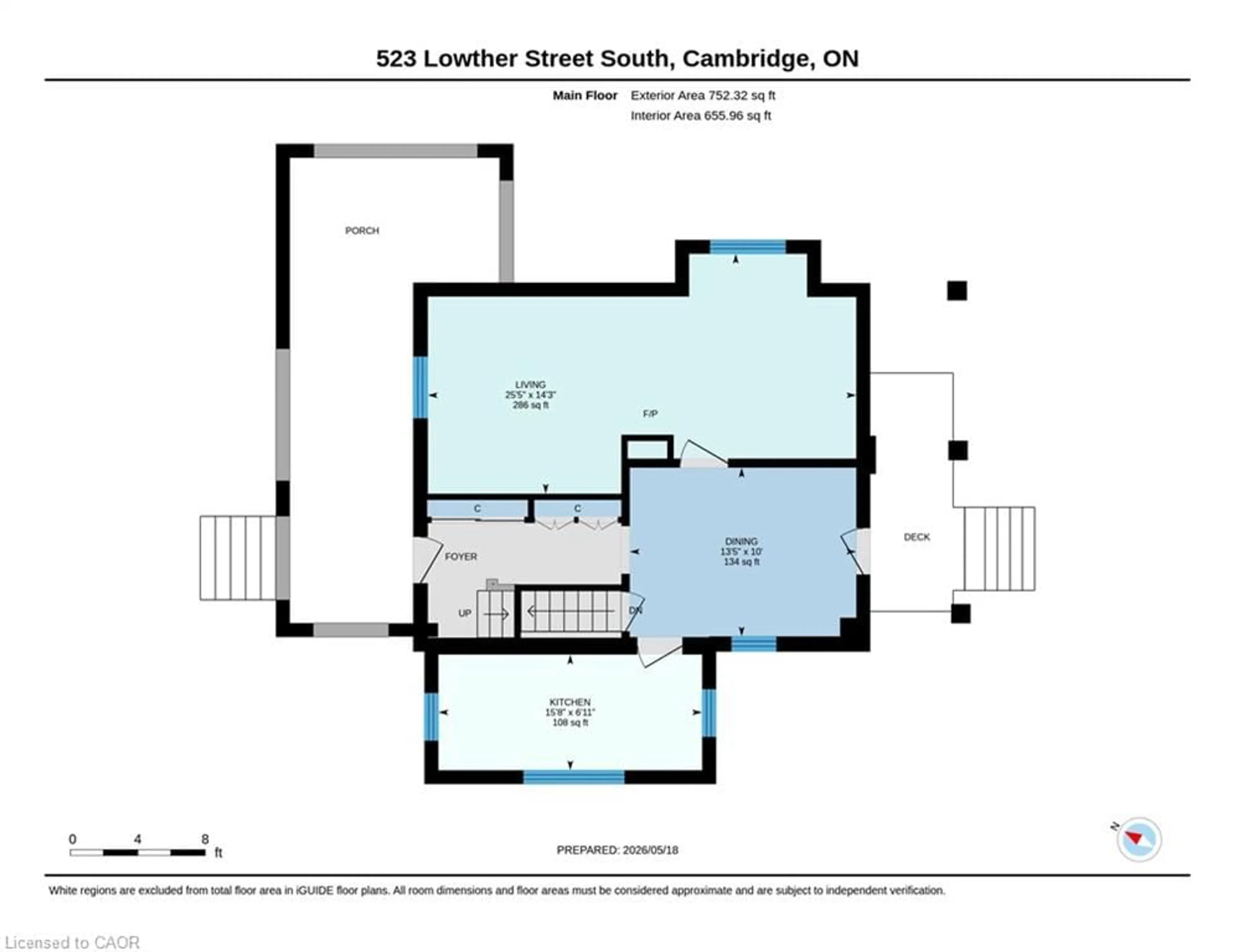 Floor plan for 523 Lowther St, Cambridge Ontario N3H 1Z4