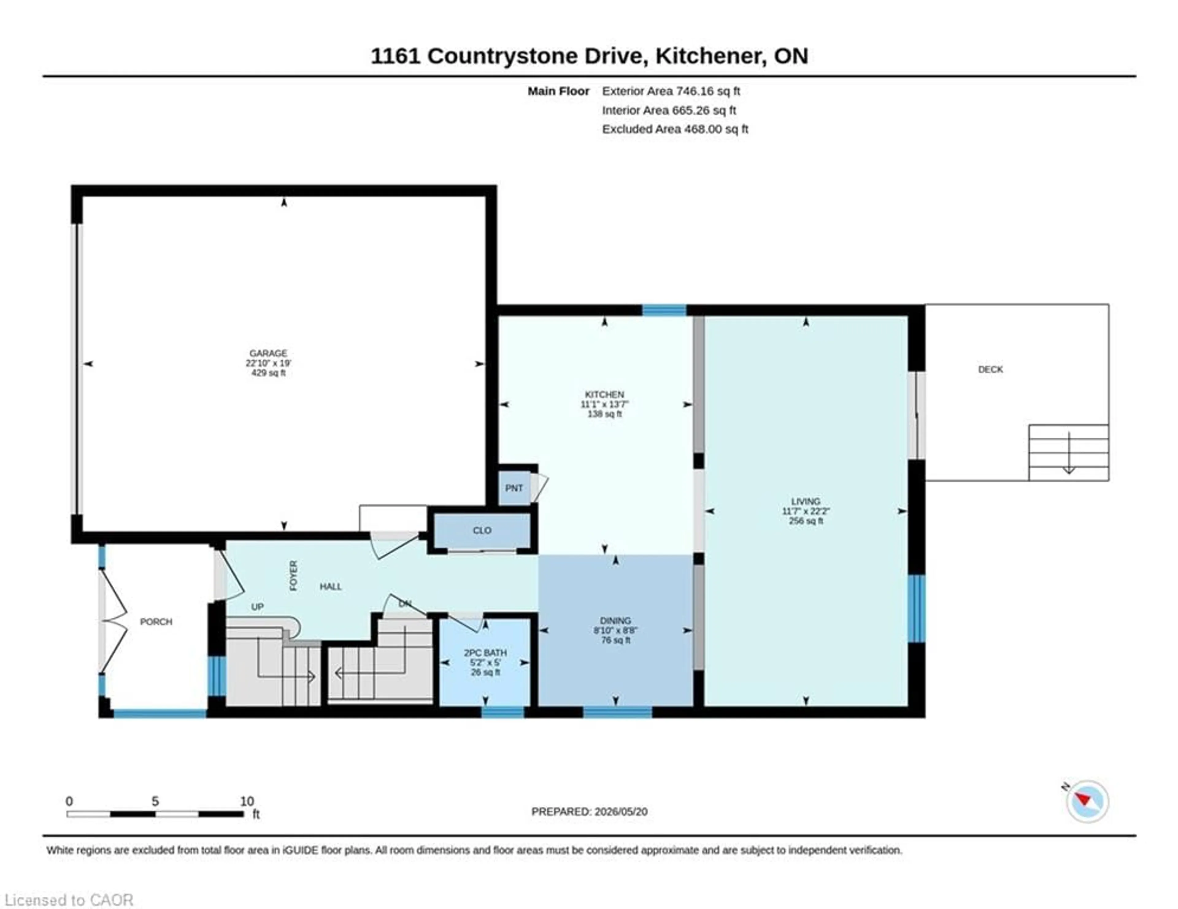 Floor plan for 1161 Countrystone Dr, Kitchener Ontario N2N 3H4