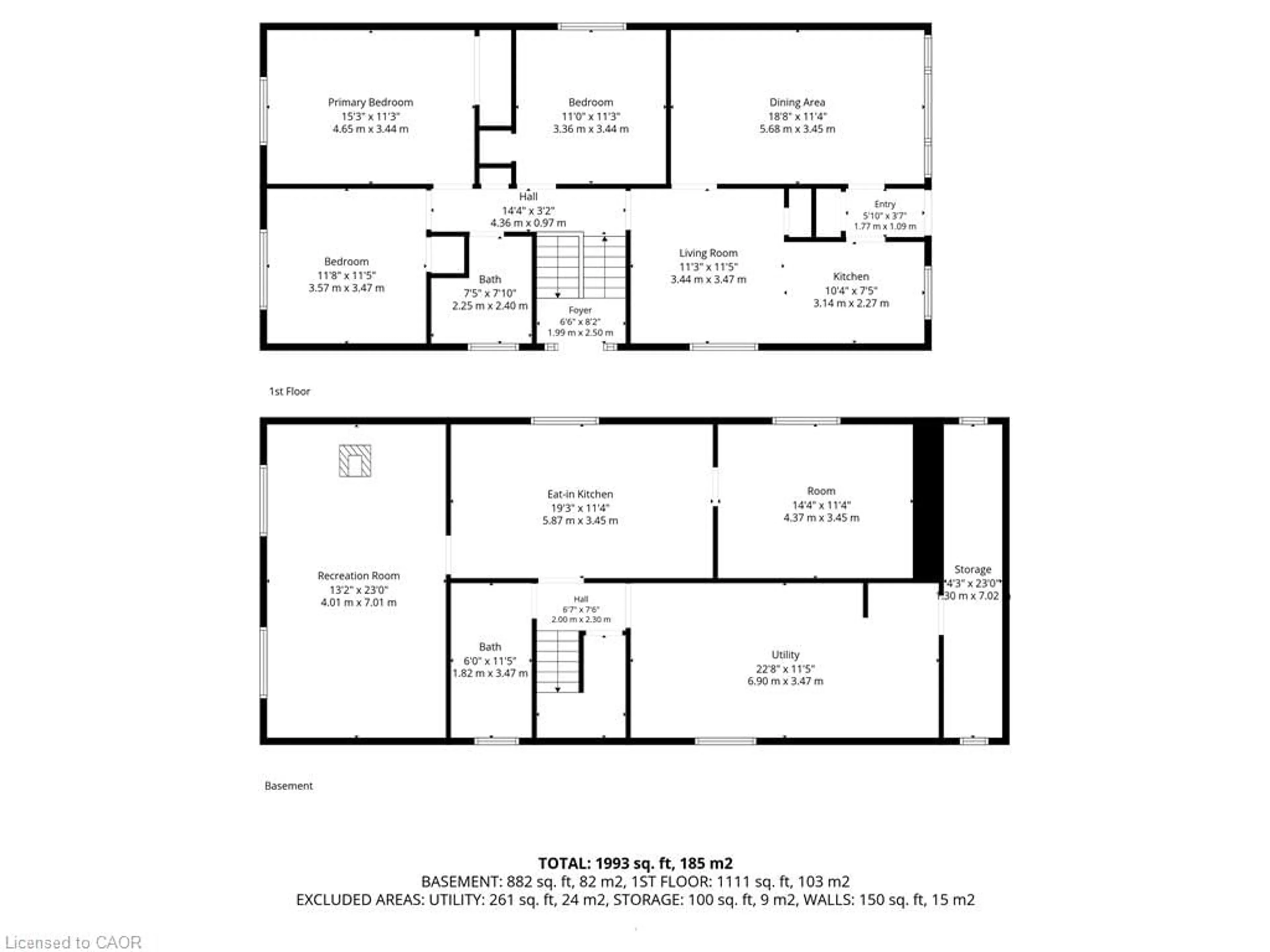 Floor plan for 186 Adeline Ave, Hamilton Ontario L8H 5T8