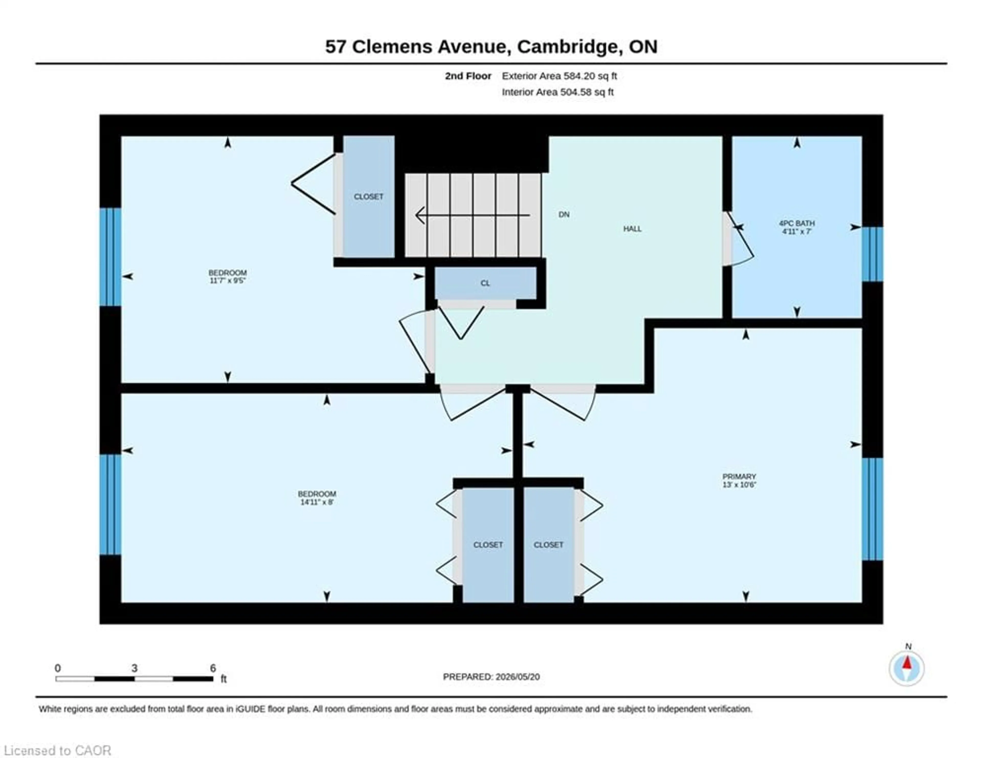 Floor plan for 57 Clemens Ave, Cambridge Ontario N3C 2W6