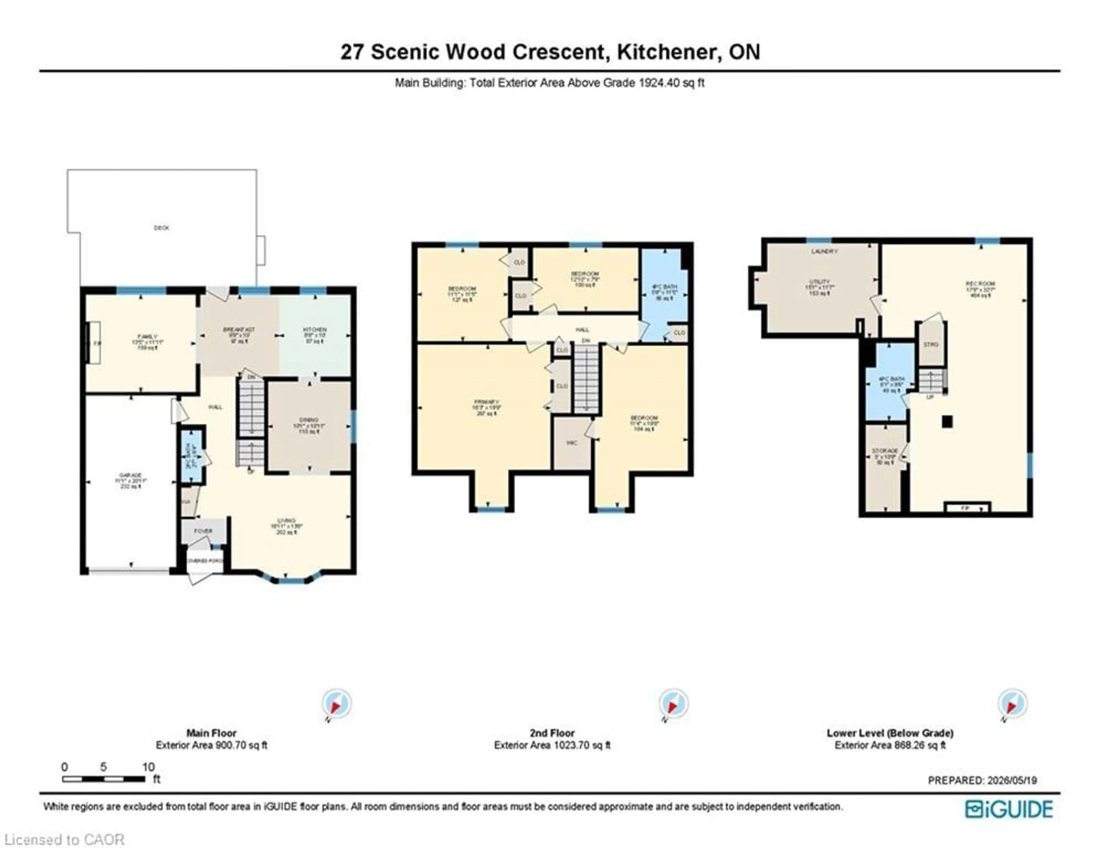 Floor plan for 27 Scenic Wood Cres, Kitchener Ontario N2A 3N2