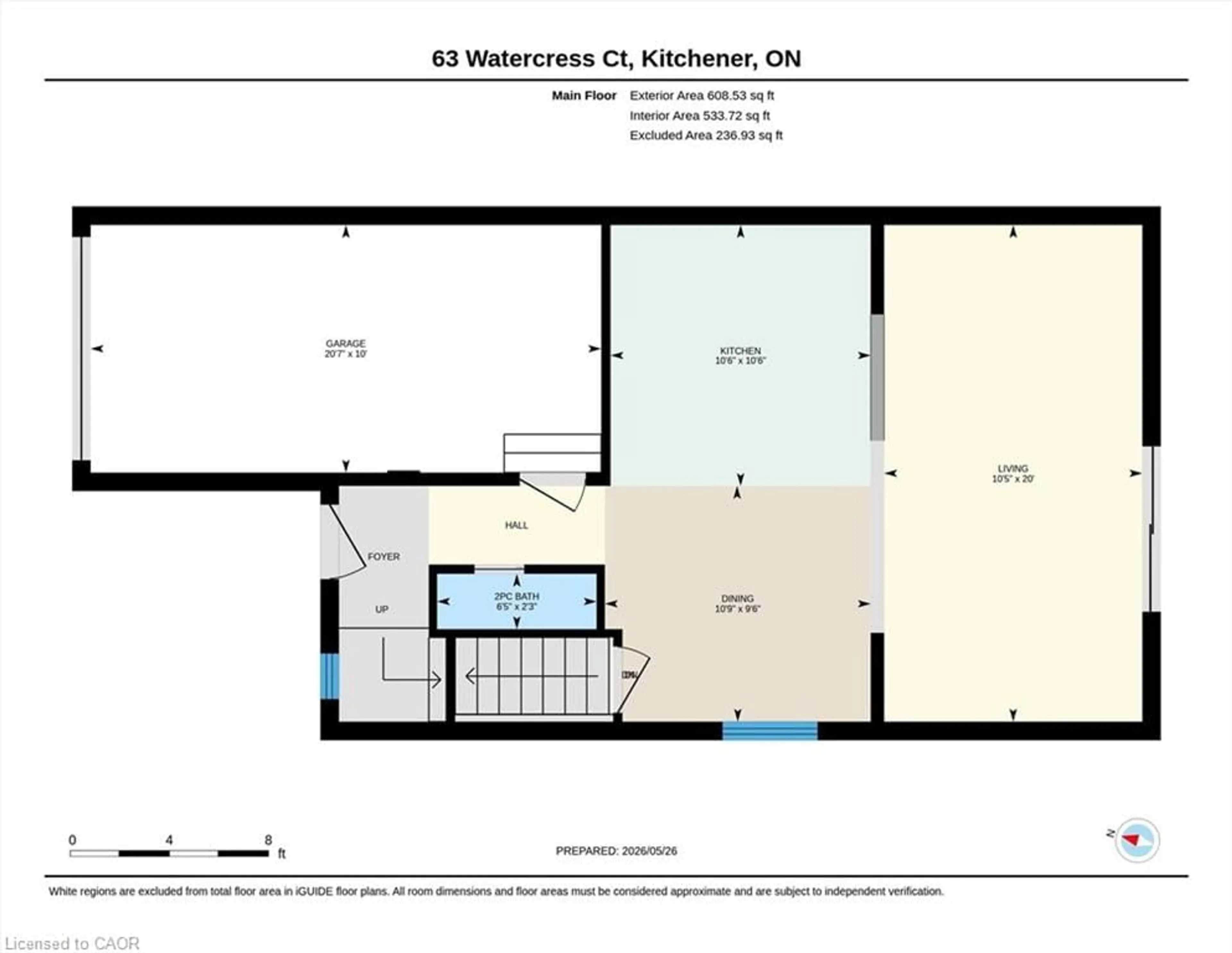 Floor plan for 63 Watercress Crt, Kitchener Ontario N2E 3S7