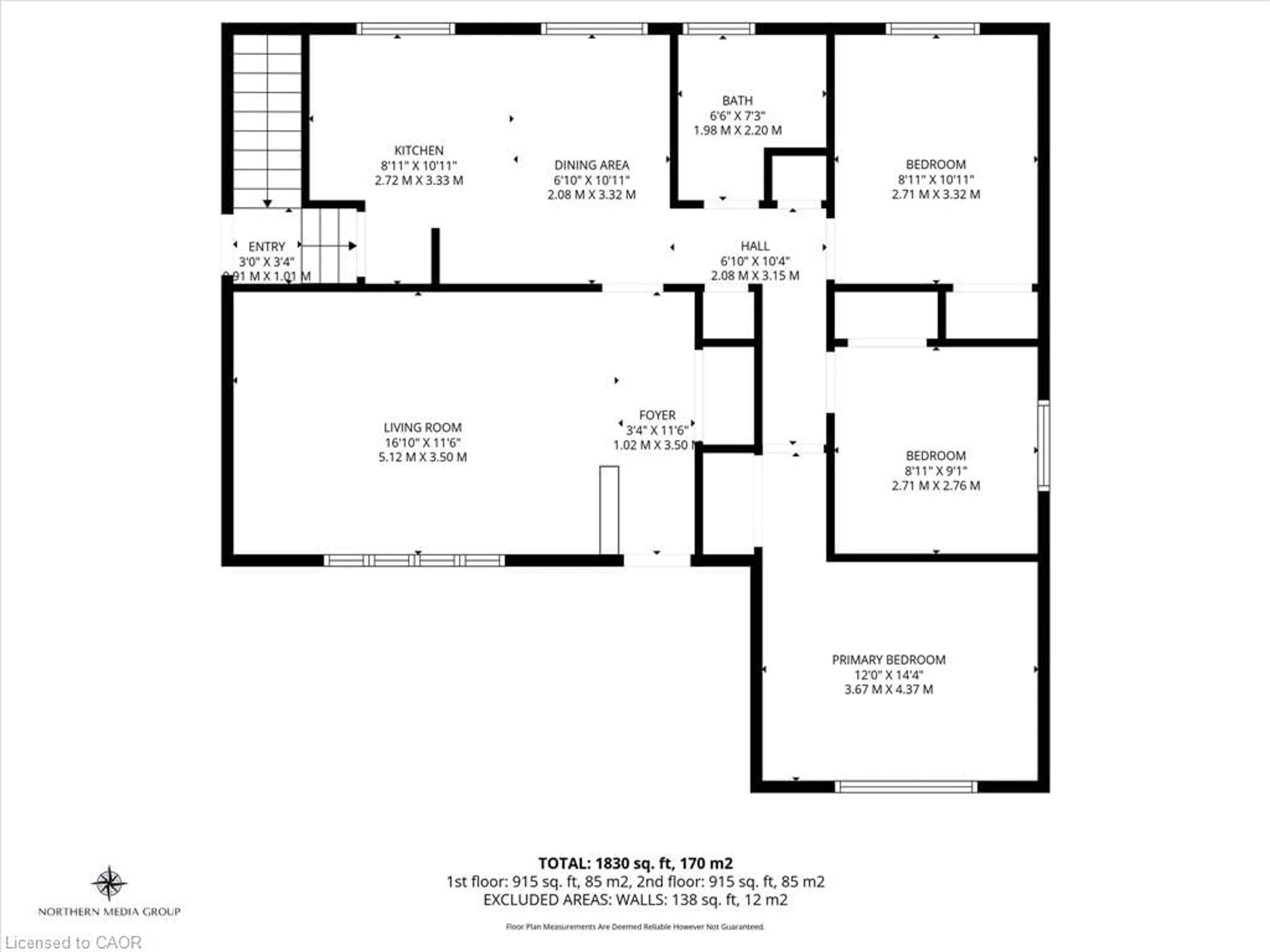 Floor plan for 46 Beaconsfield Dr, Hamilton Ontario L8T 2W9