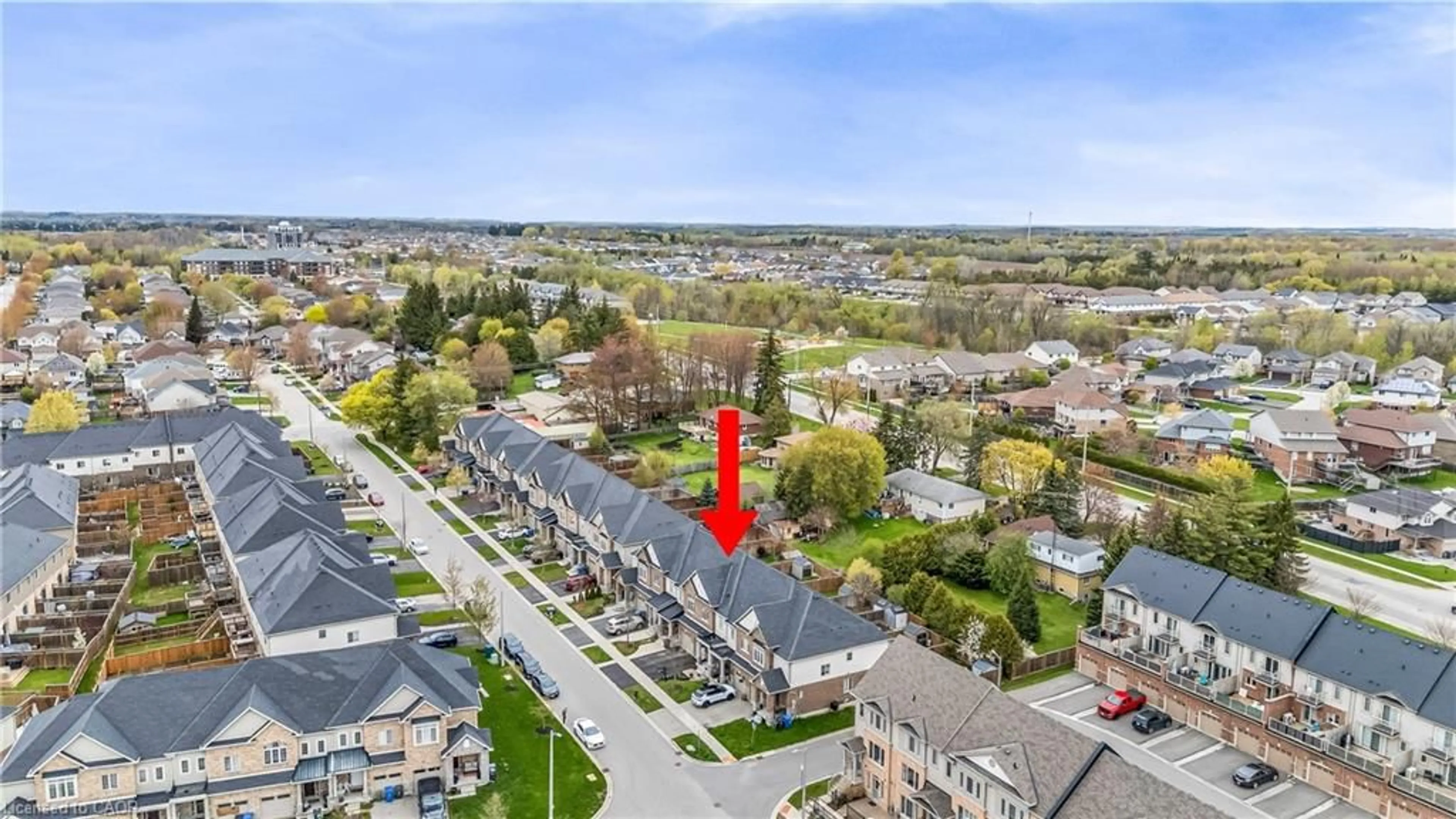 A pic from outside/outdoor area/front of a property/back of a property/a pic from drone, city buildings view from balcony for 158 Law Dr, Guelph Ontario N1E 0M2