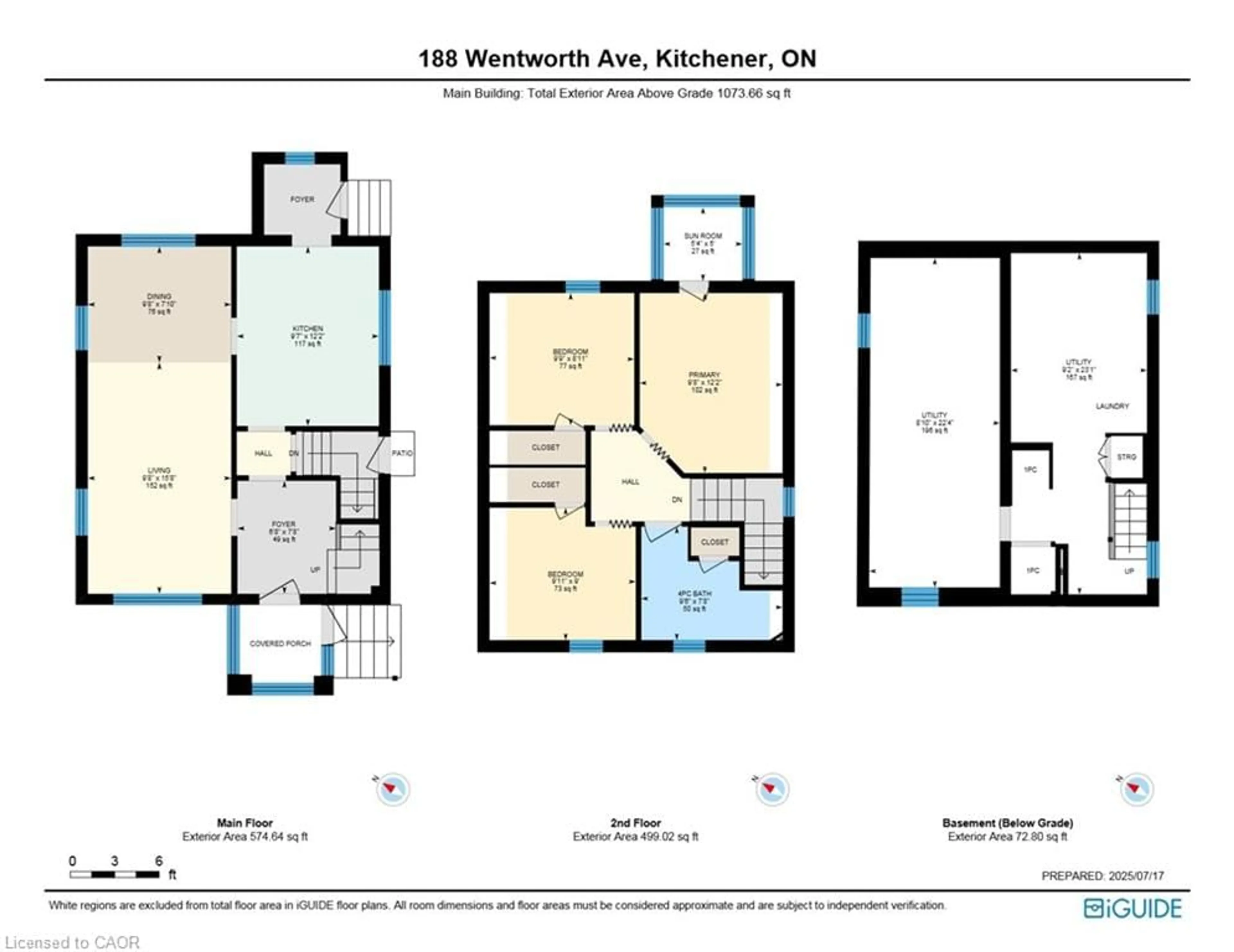Floor plan for 188 Wentworth Ave, Kitchener Ontario N2M 3S4