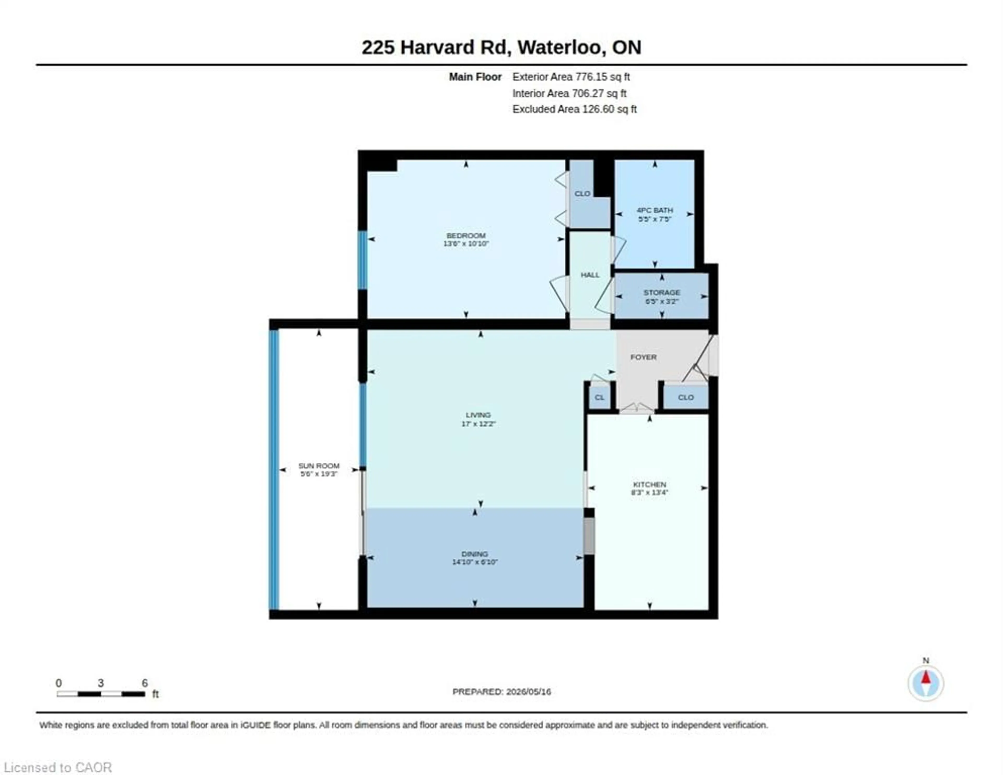 Floor plan for 225 Harvard Pl #1711, Waterloo Ontario N2N 1C3