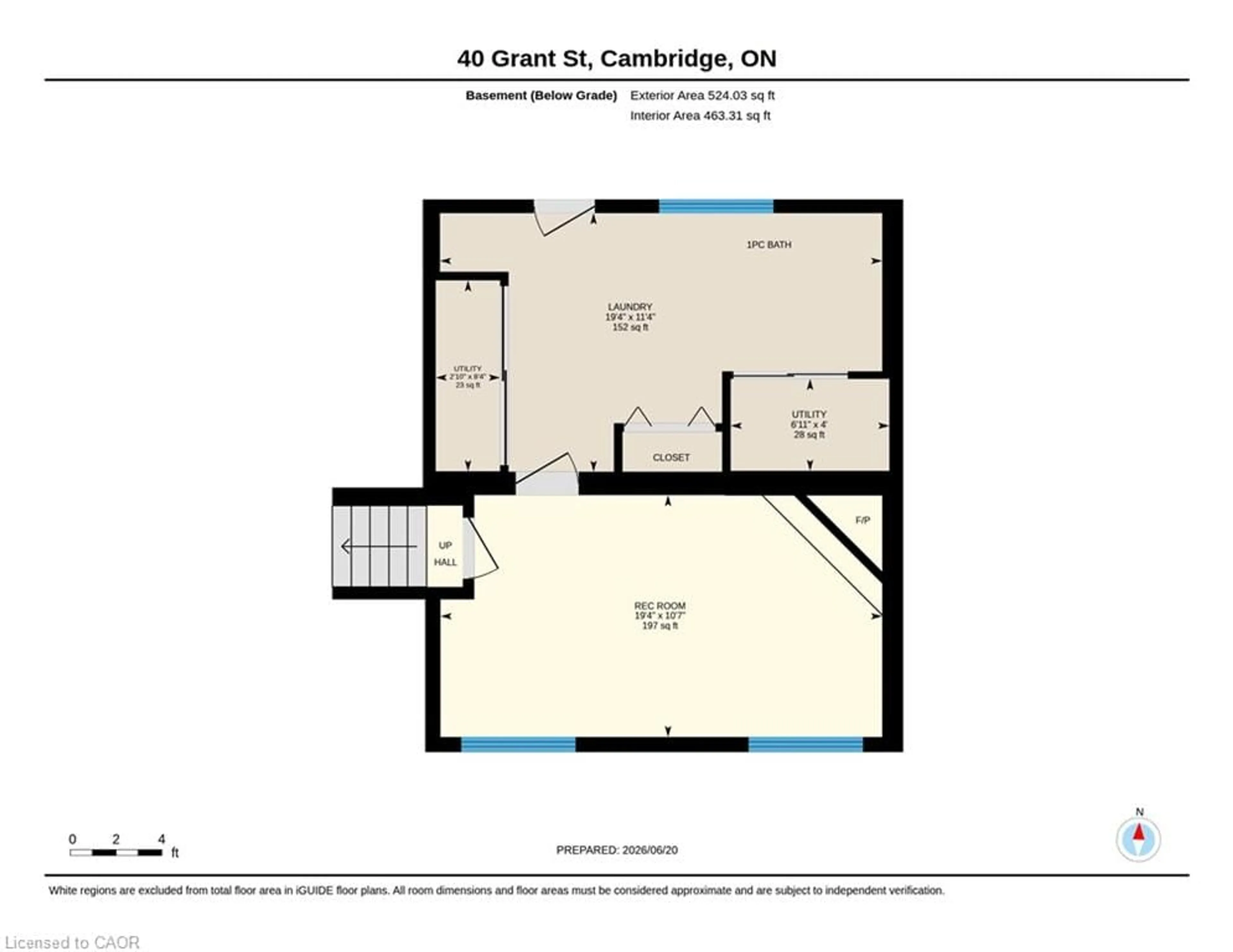Floor plan for 40 Grant St, Cambridge Ontario N1S 1C1