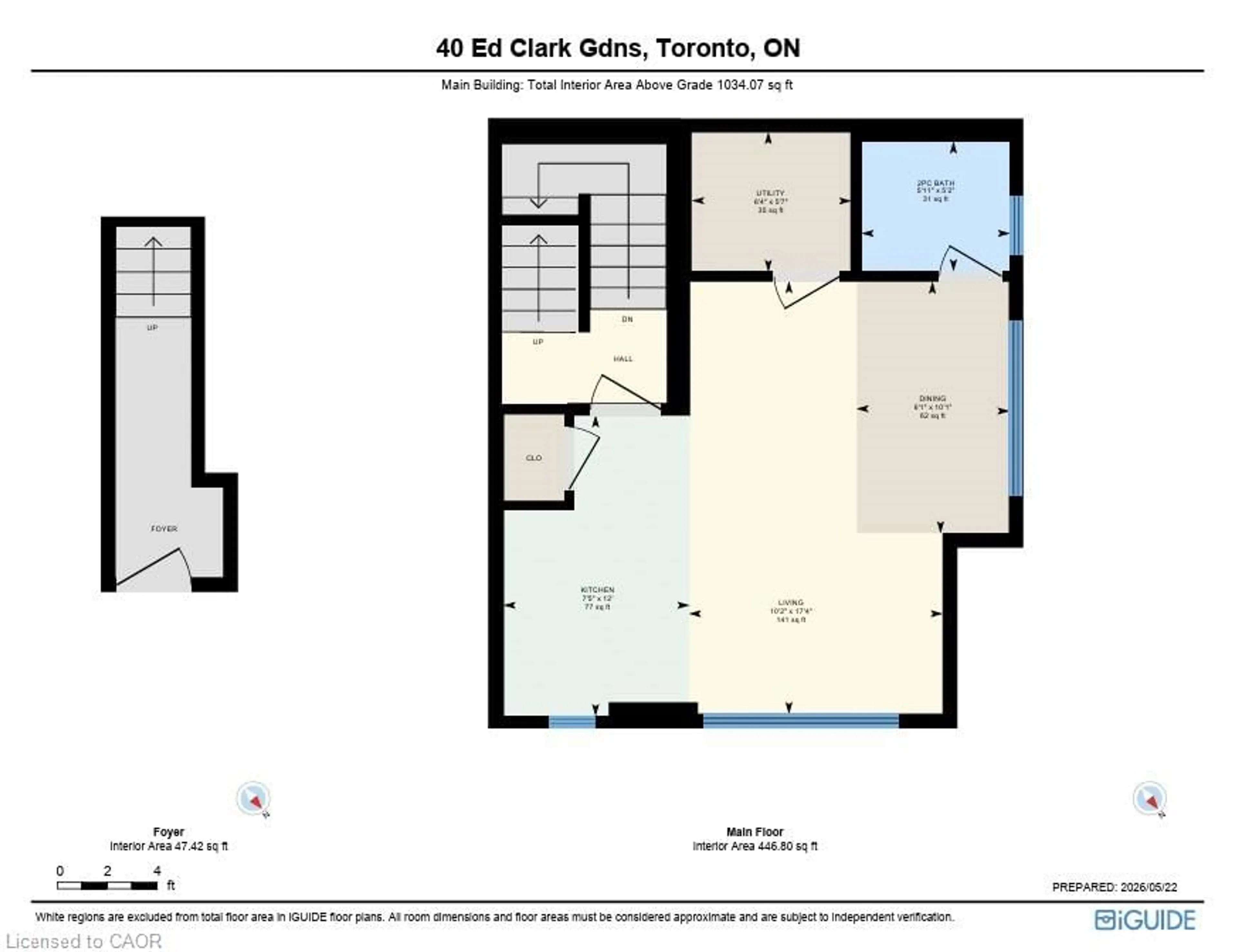 Floor plan for 40 Ed Clark Gardens Gdns #TH16, Toronto Ontario M6N 0B5