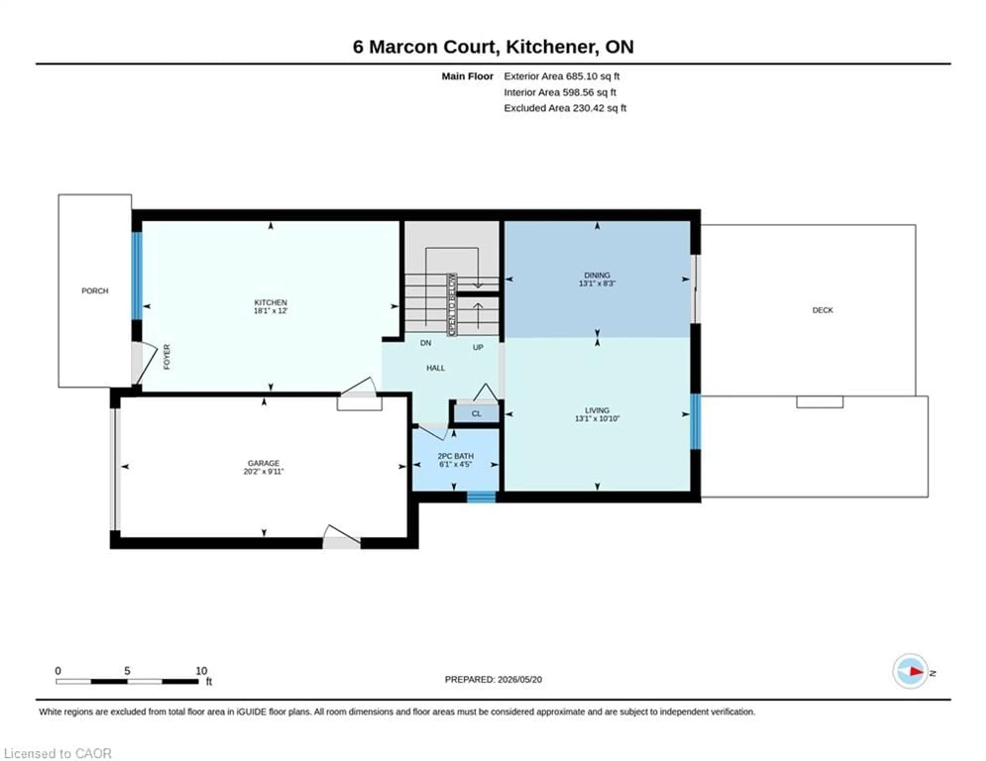 Floor plan for 6 Marcon Crt, Kitchener Ontario N2E 3G3