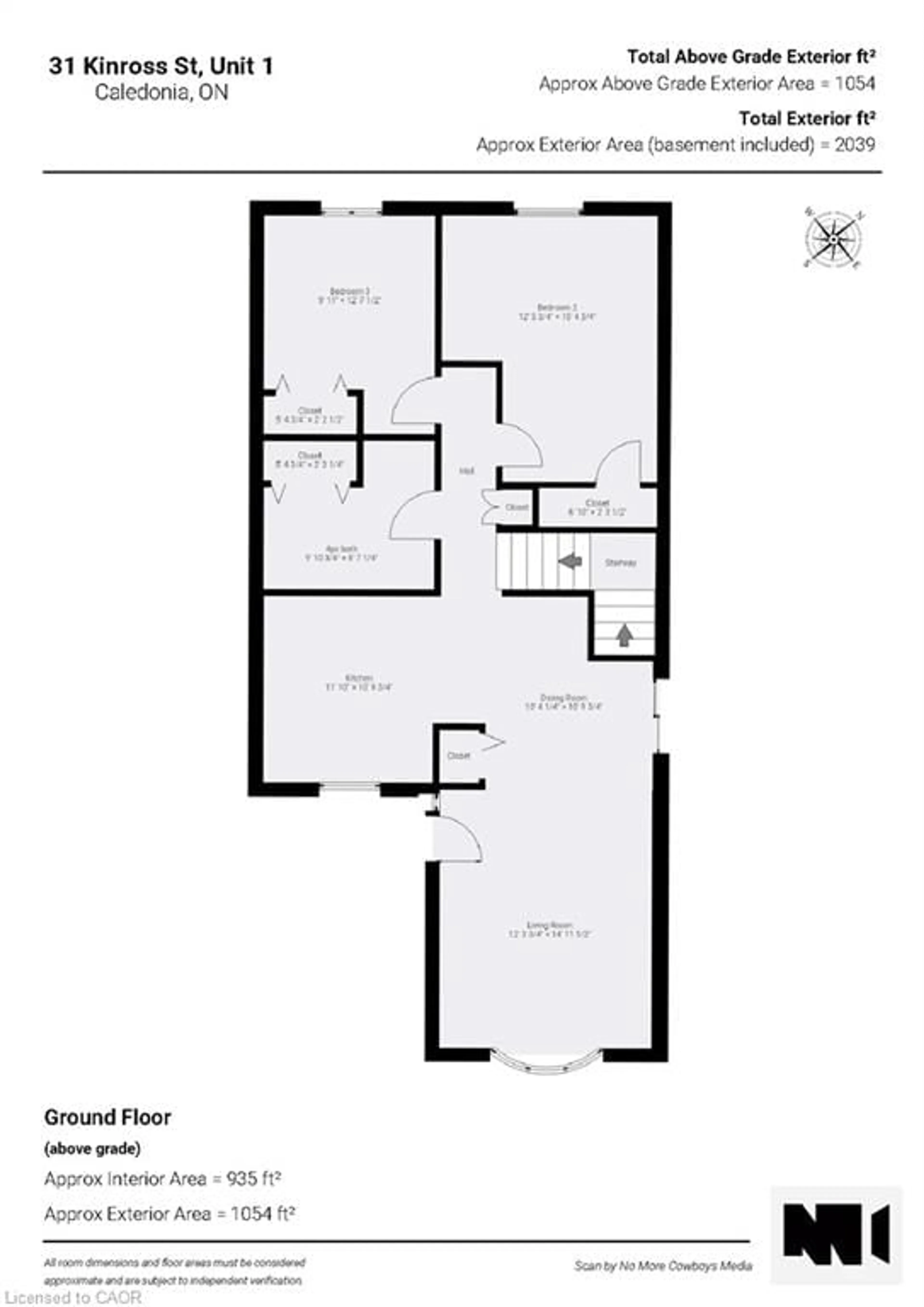 Floor plan for 31 Kinross St #1, Caledonia Ontario N3W 1J7