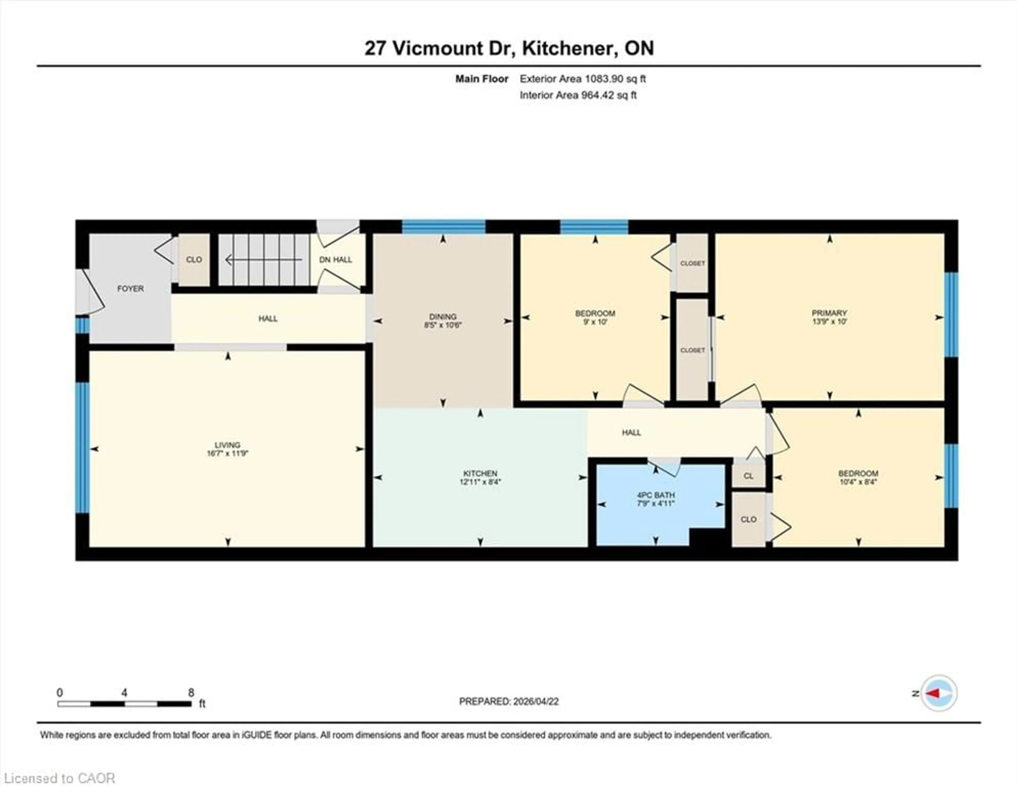 Floor plan for 27 Vicmount Dr, Kitchener Ontario N2M 2A2