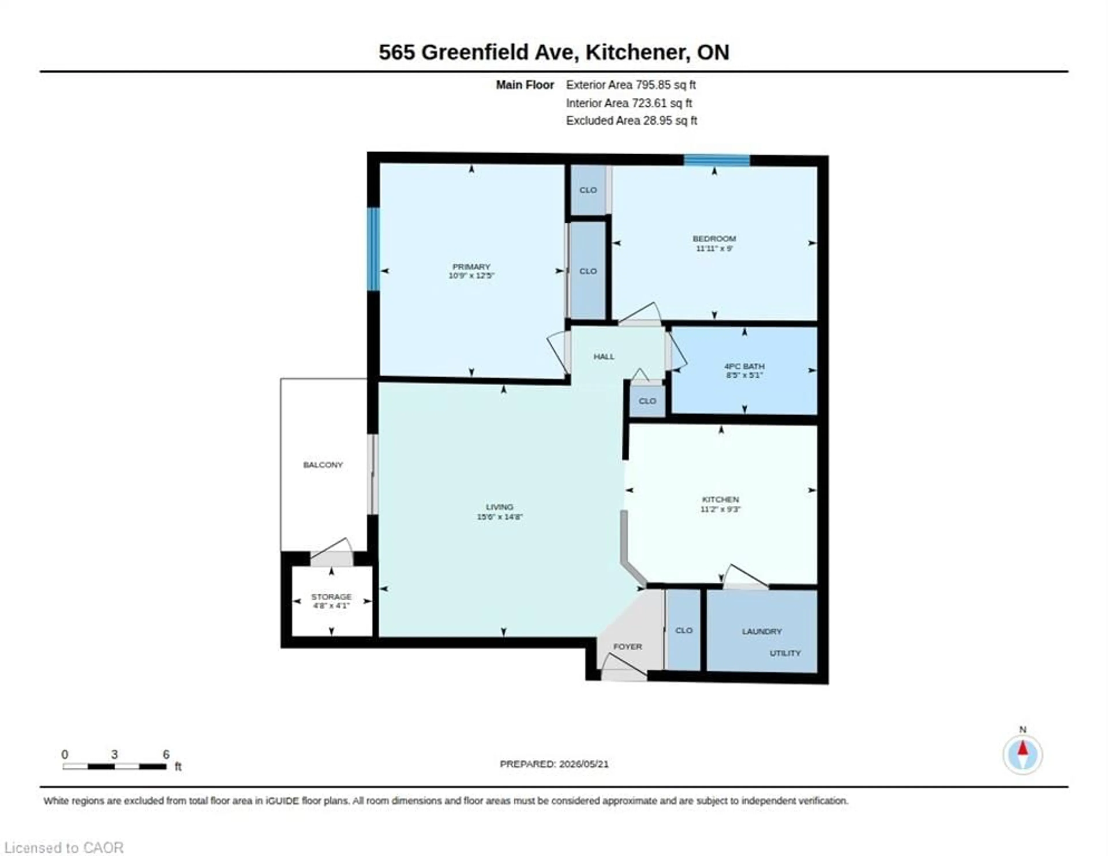 Floor plan for 565 Greenfield Ave #212, Kitchener Ontario N2C 2P3