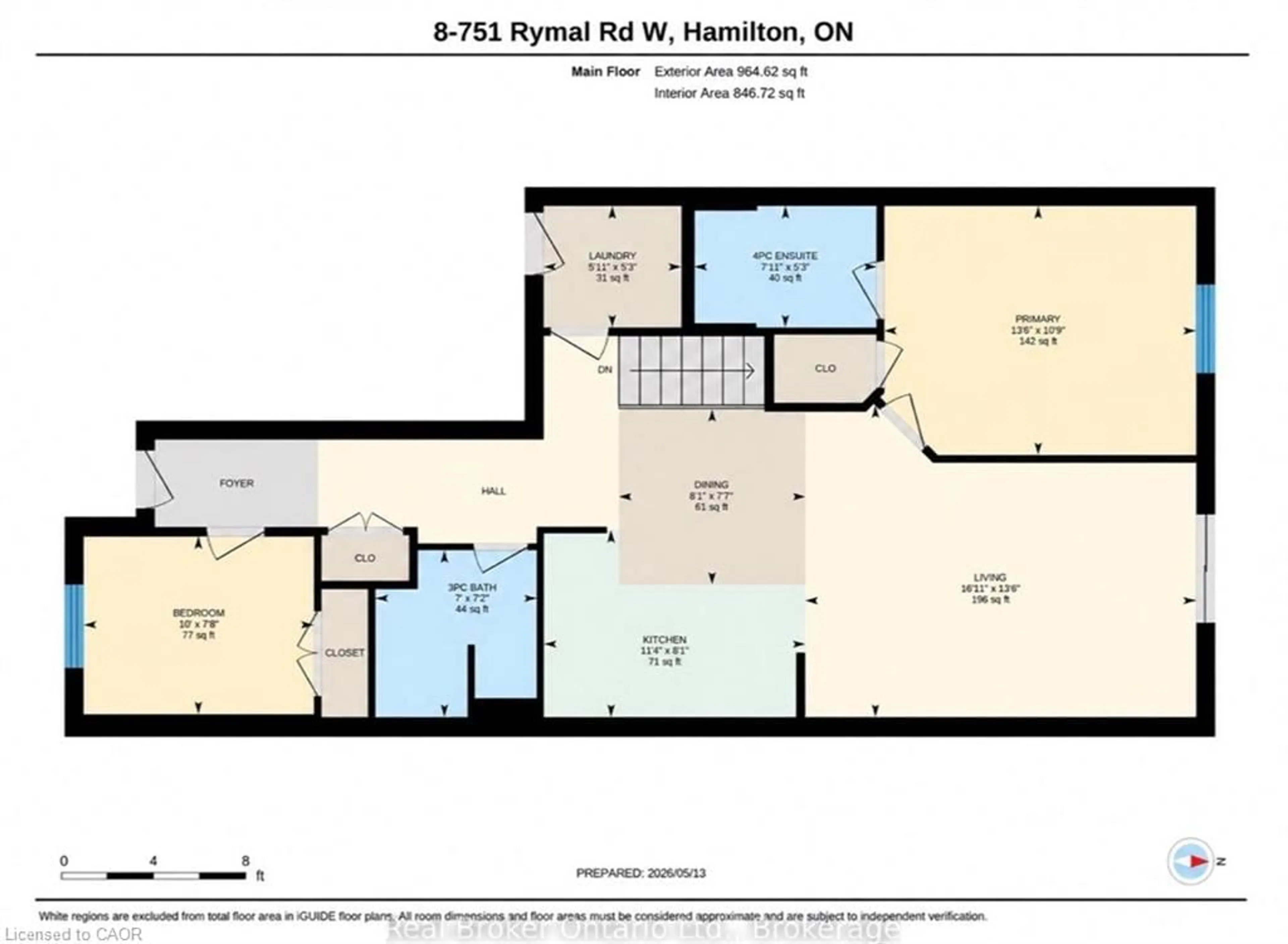 Floor plan for 751 Rymal Rd #8, Hamilton Ontario L9B 2Y3