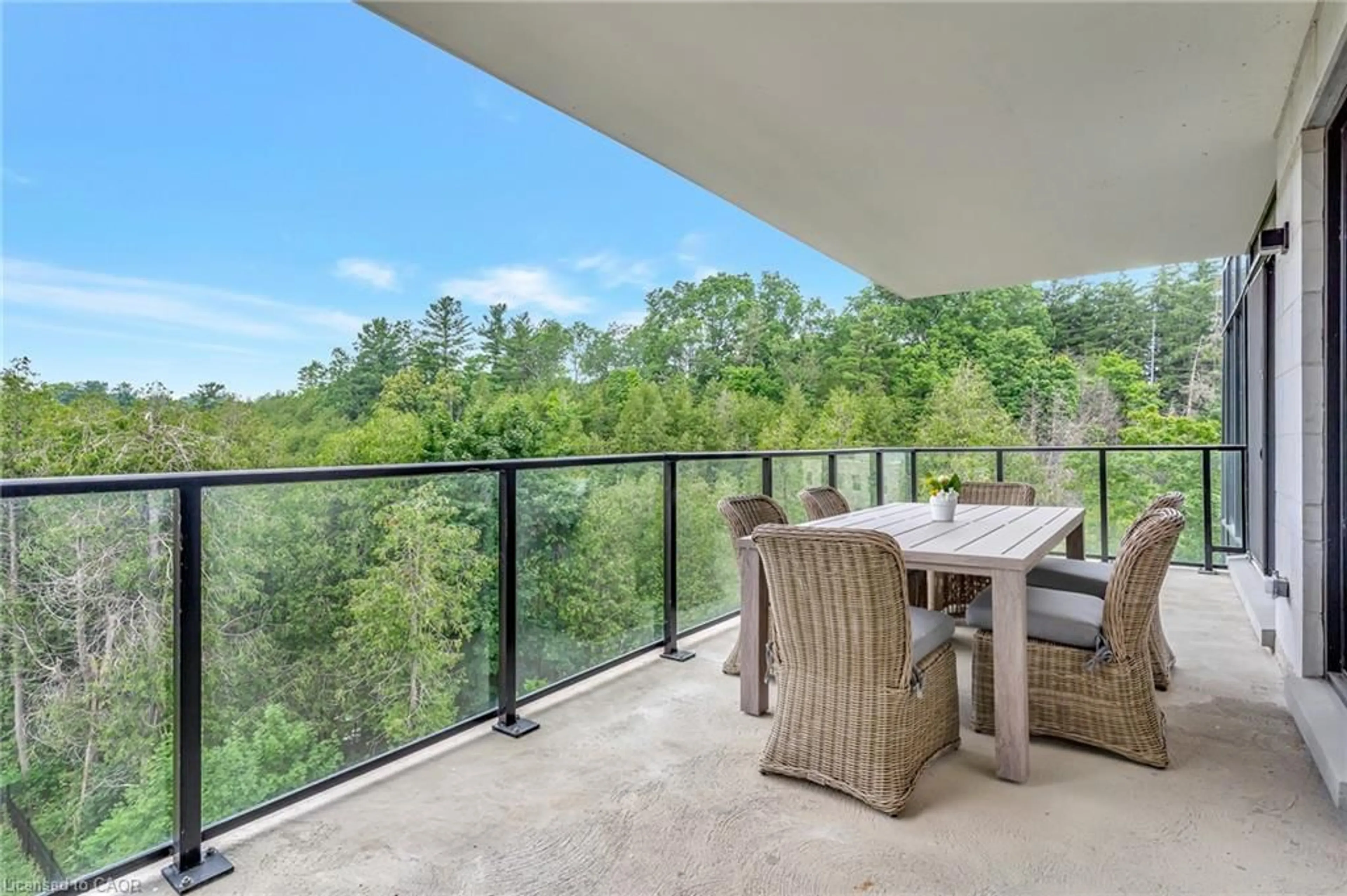 Balcony in the apartment, water/lake/river/ocean view for 6523 Wellington Road 7 #206, Elora Ontario N0B 1S0