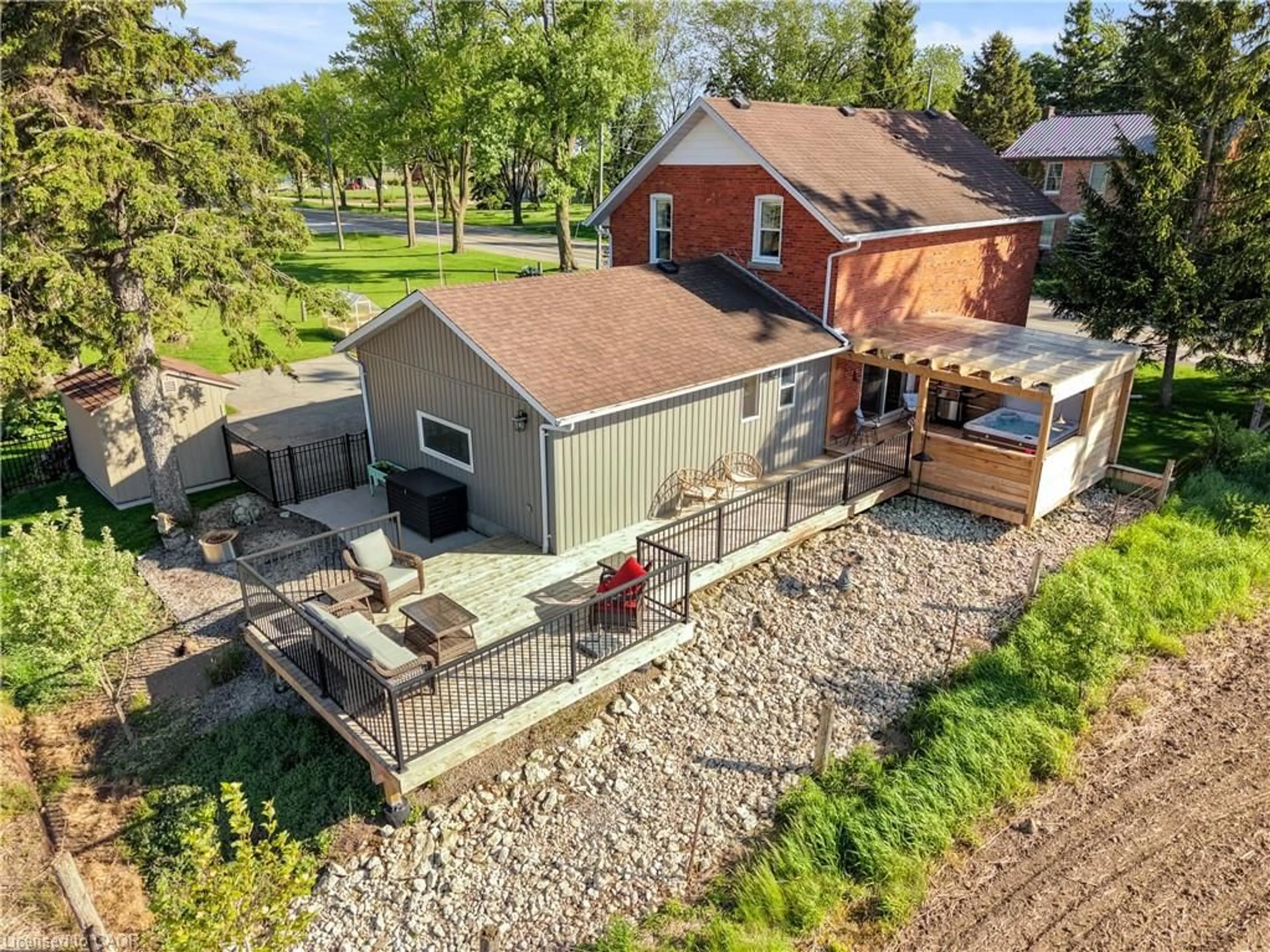 A pic from outside/outdoor area/front of a property/back of a property/a pic from drone, water/lake/river/ocean view for 6055 Wellington Road 7, Elora Ontario N0B 1S0