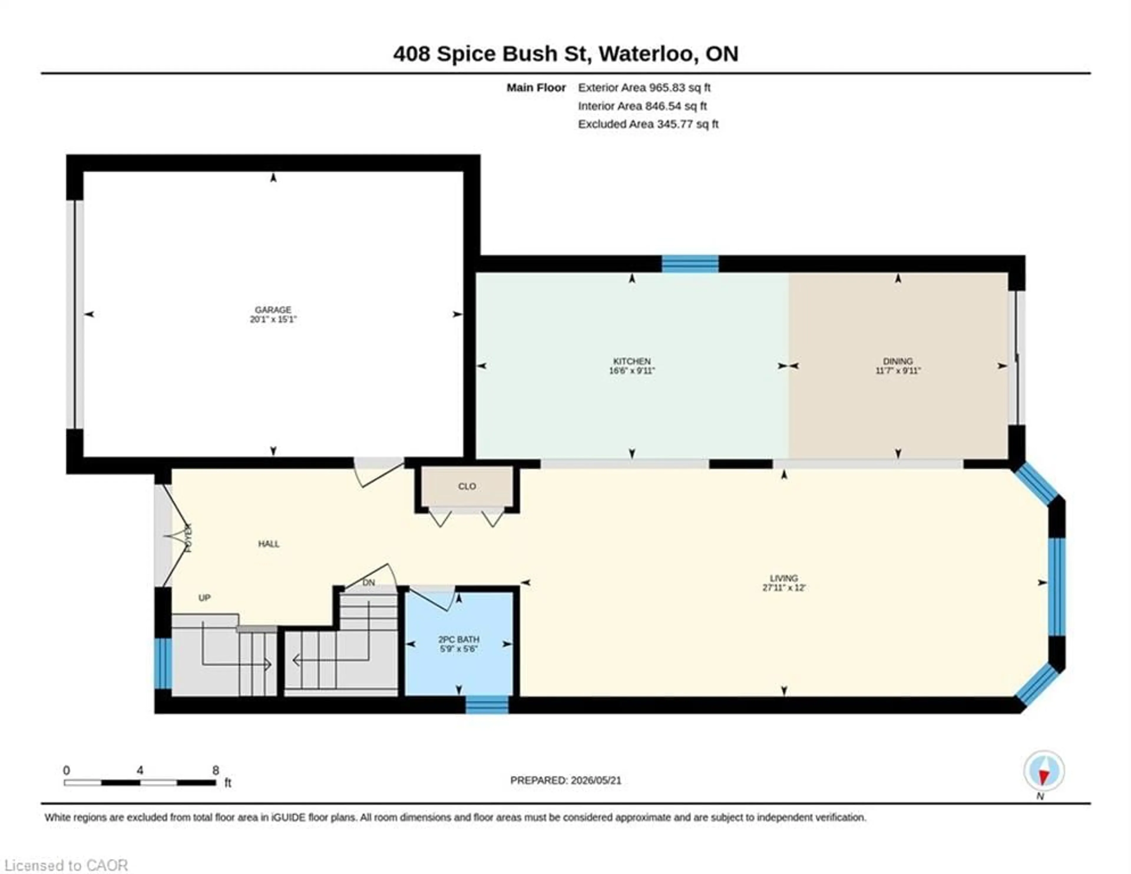 Floor plan for 408 Spice Bush St, Waterloo Ontario N2V 2V6