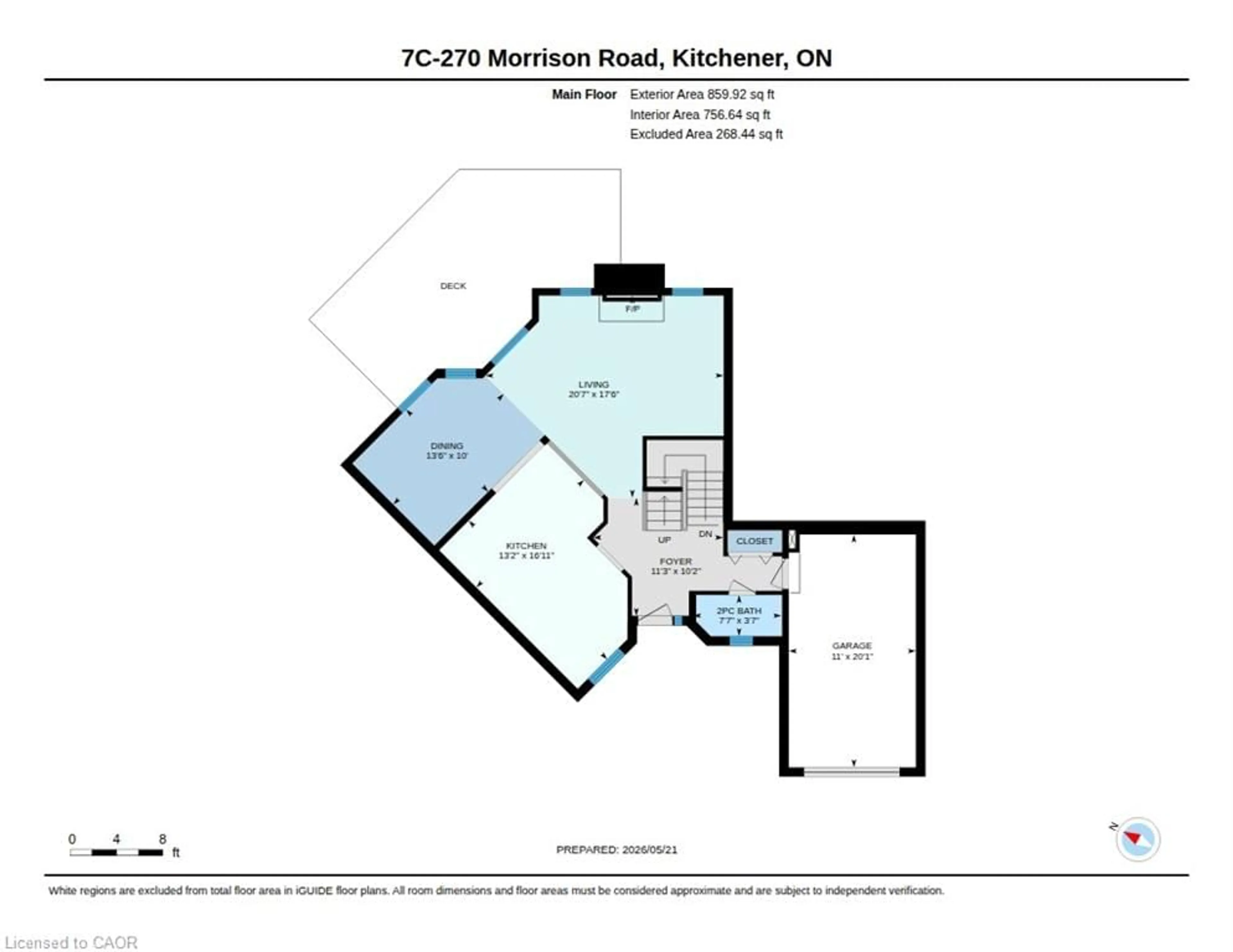 Floor plan for 270 Morrison Rd #7C, Kitchener Ontario N2A 3J7