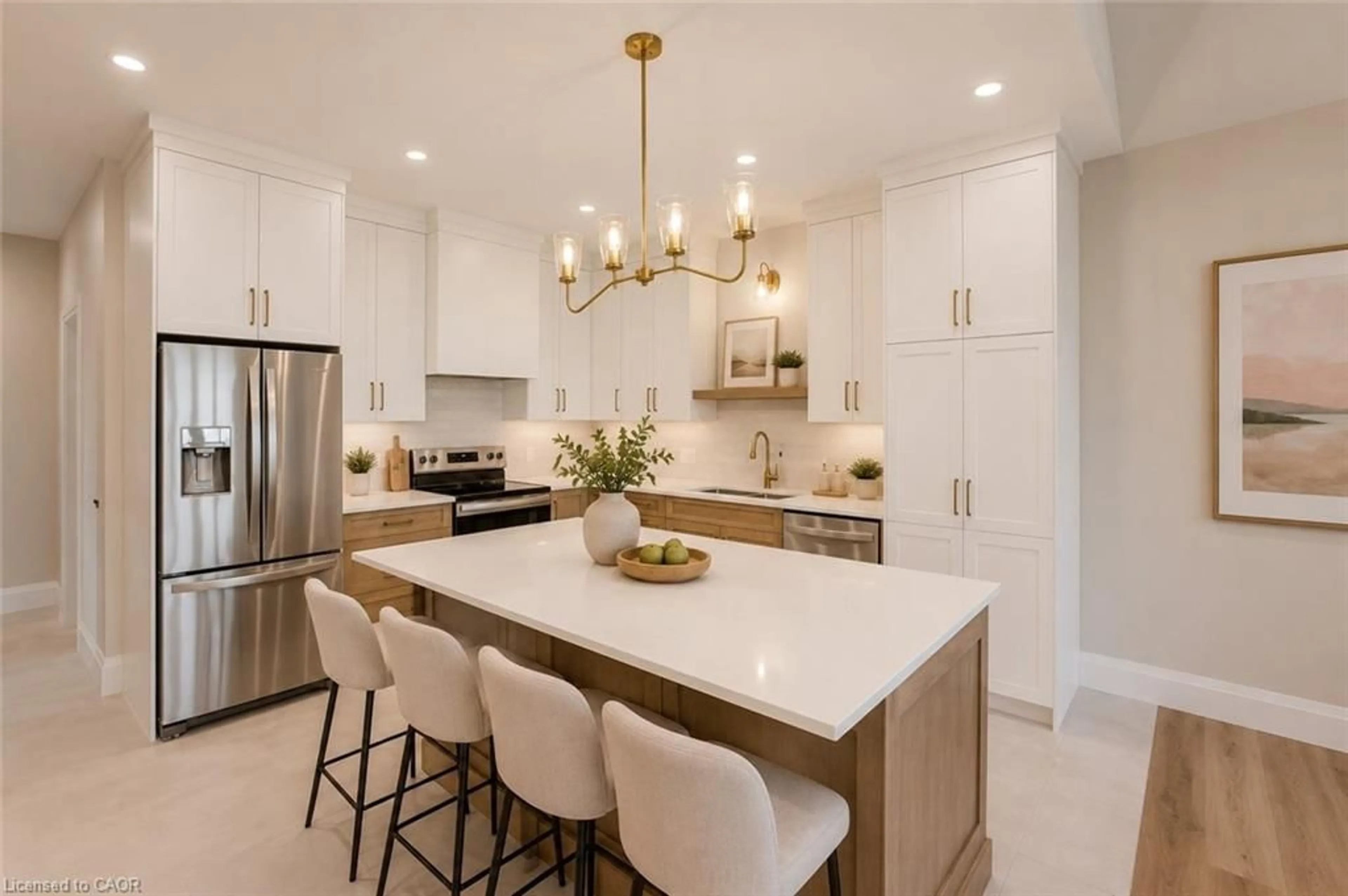 Open concept kitchen, ceramic/tile floor for 101 Bedell Dr, Drayton Ontario N0G 1P0