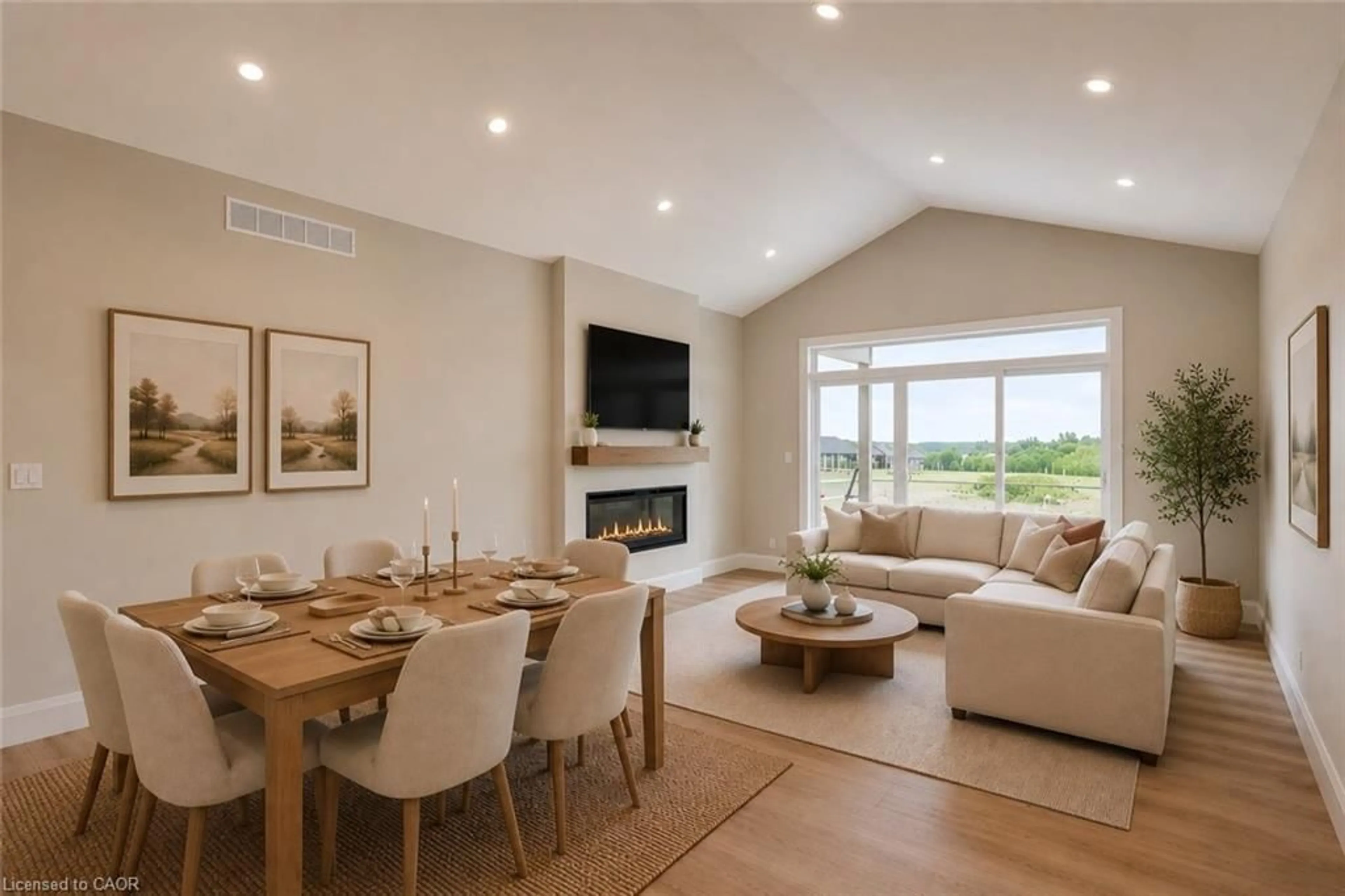 Living room with furniture, wood/laminate floor for 101 Bedell Dr, Drayton Ontario N0G 1P0