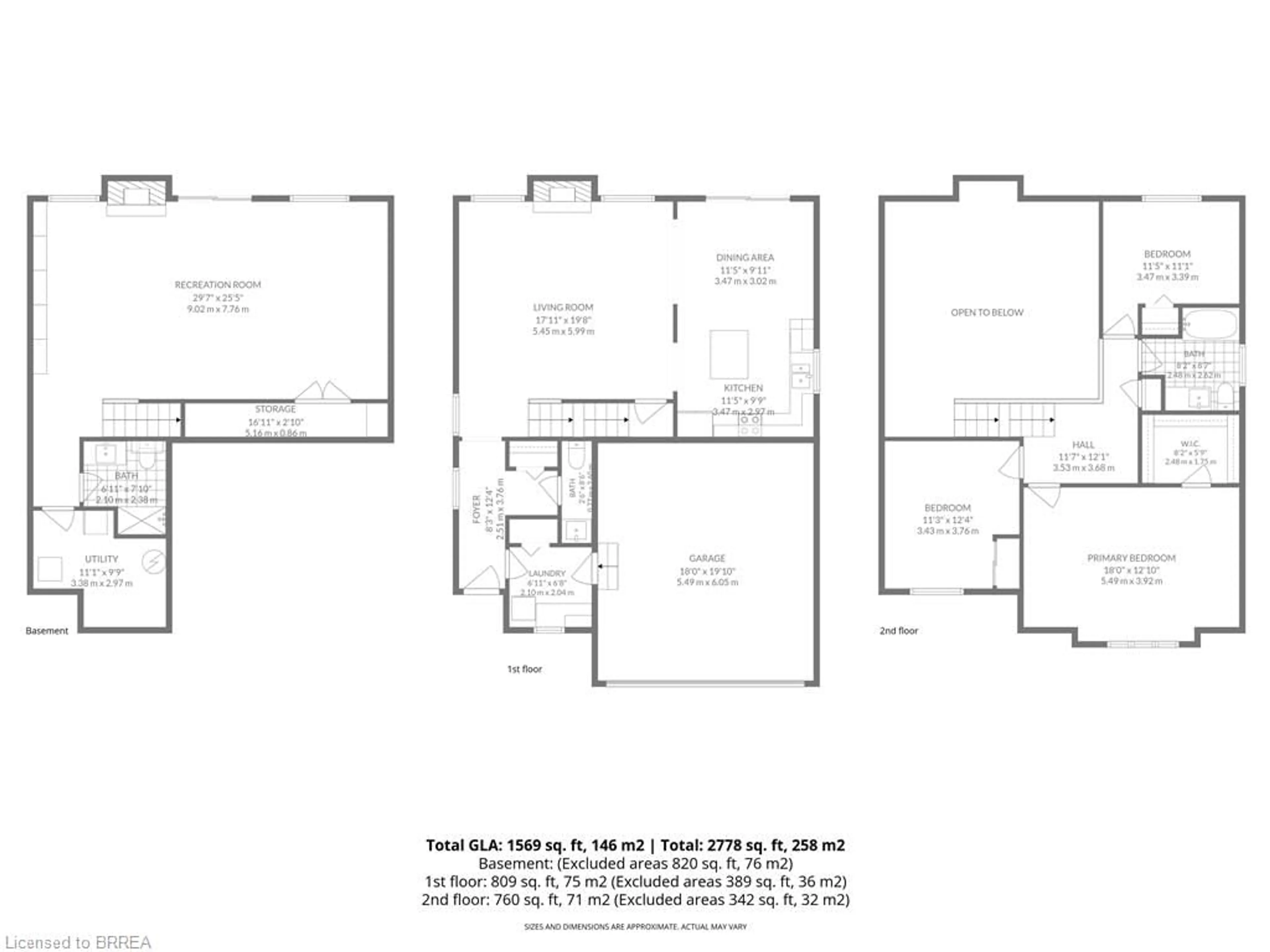 Floor plan for 18 Bricker Crt, Brantford Ontario N3T 6R7
