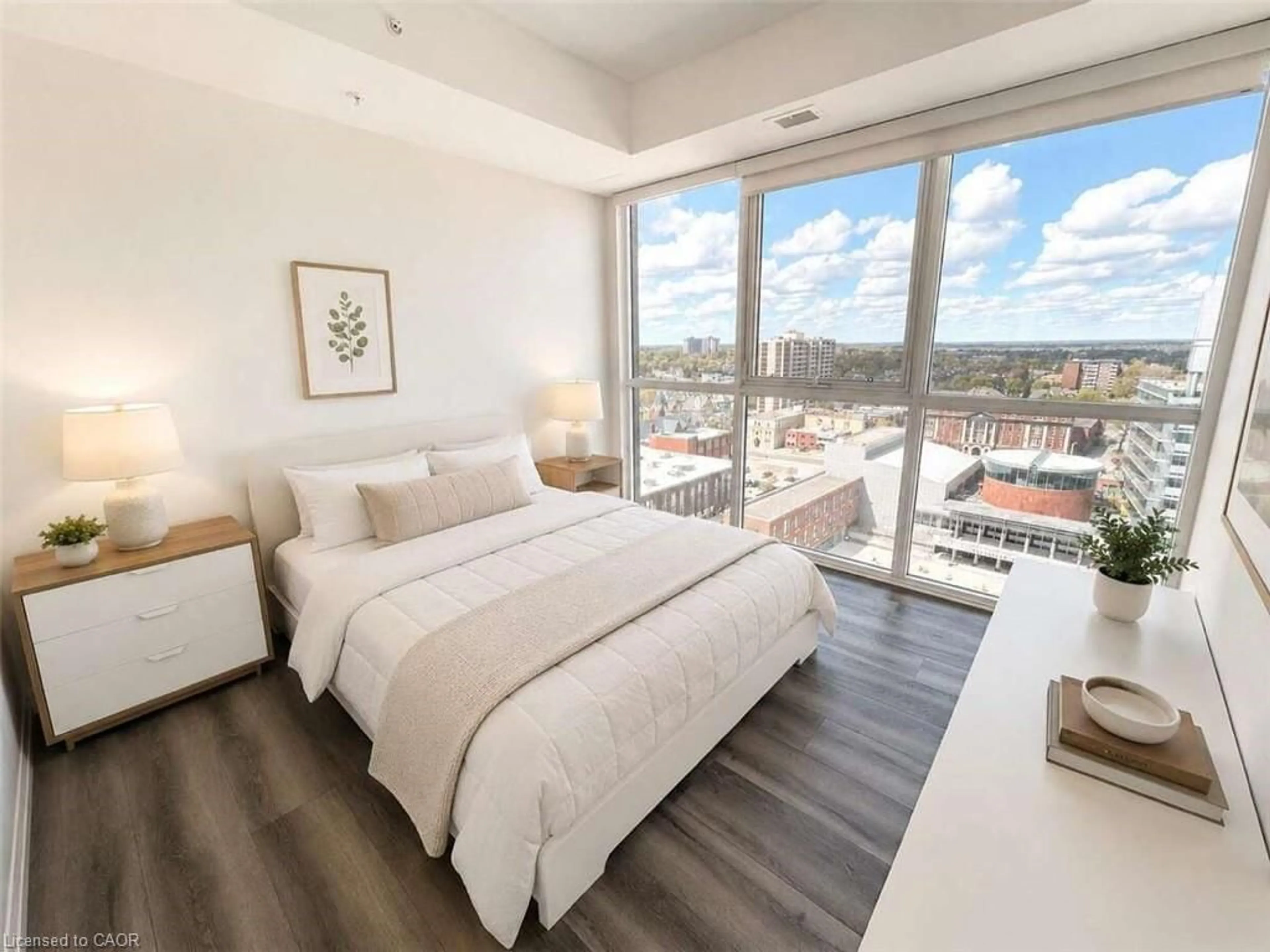 Bedroom with bed, unknown for 60 Charles St #1602, Kitchener Ontario N2G 0C9