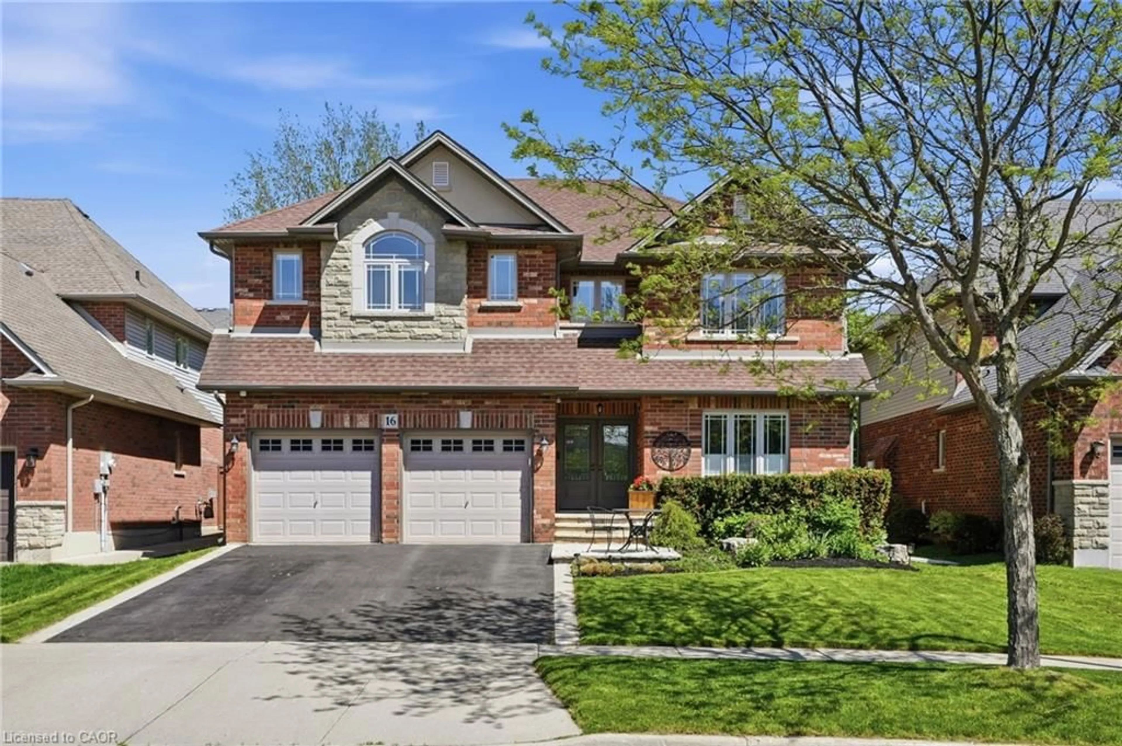 Home with brick exterior material, street for 16 Oldmill Rd, Ancaster Ontario L9G 5E2